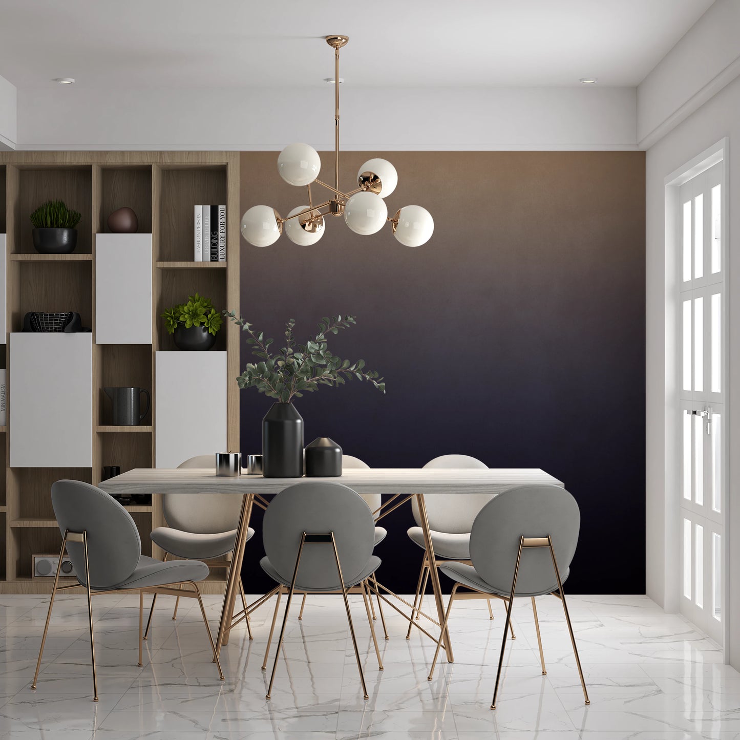 Beskidt papir - Ombre skumring vægmaleri