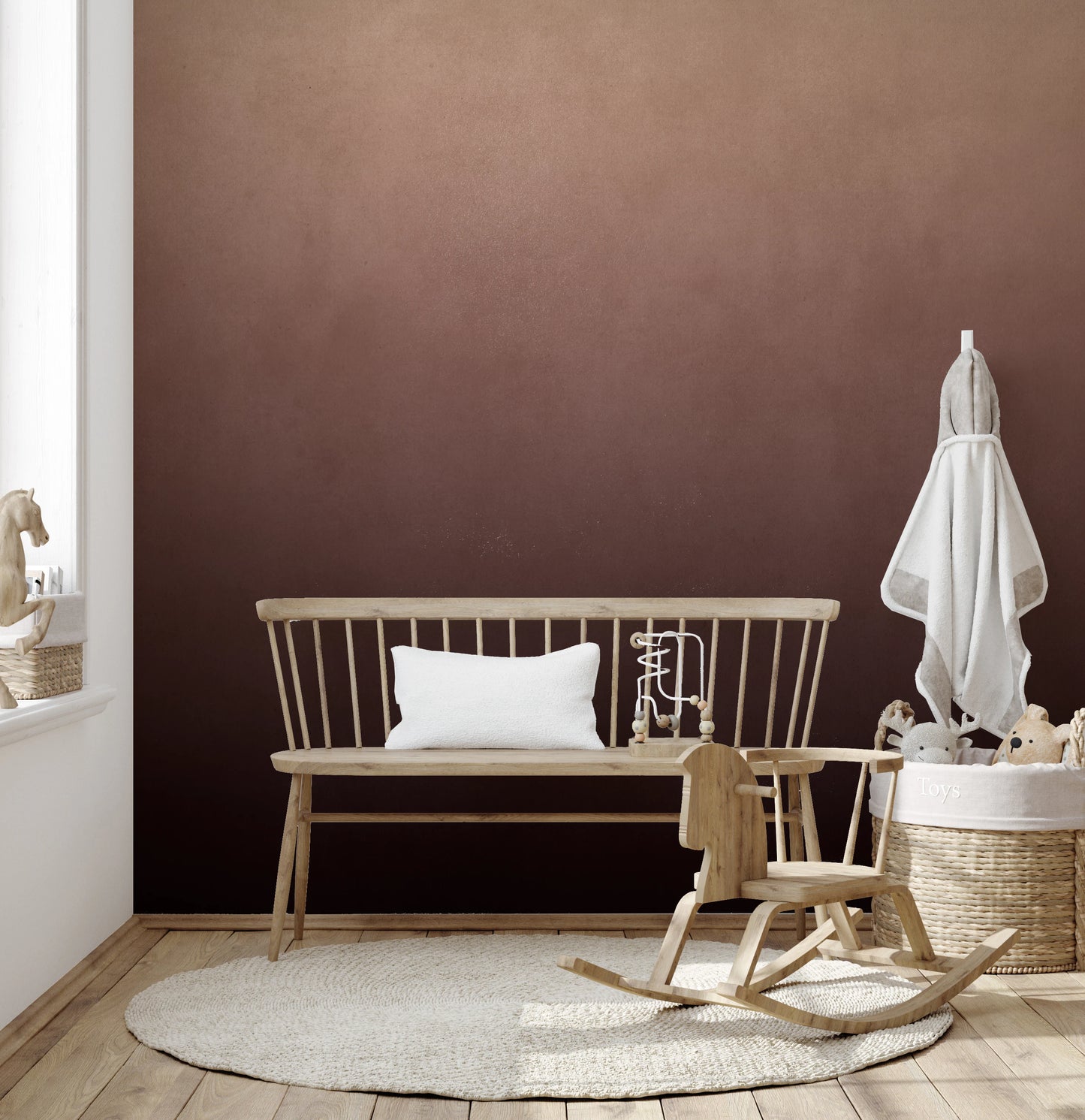 Ombre fersken vægmaleri - Dirty Paper