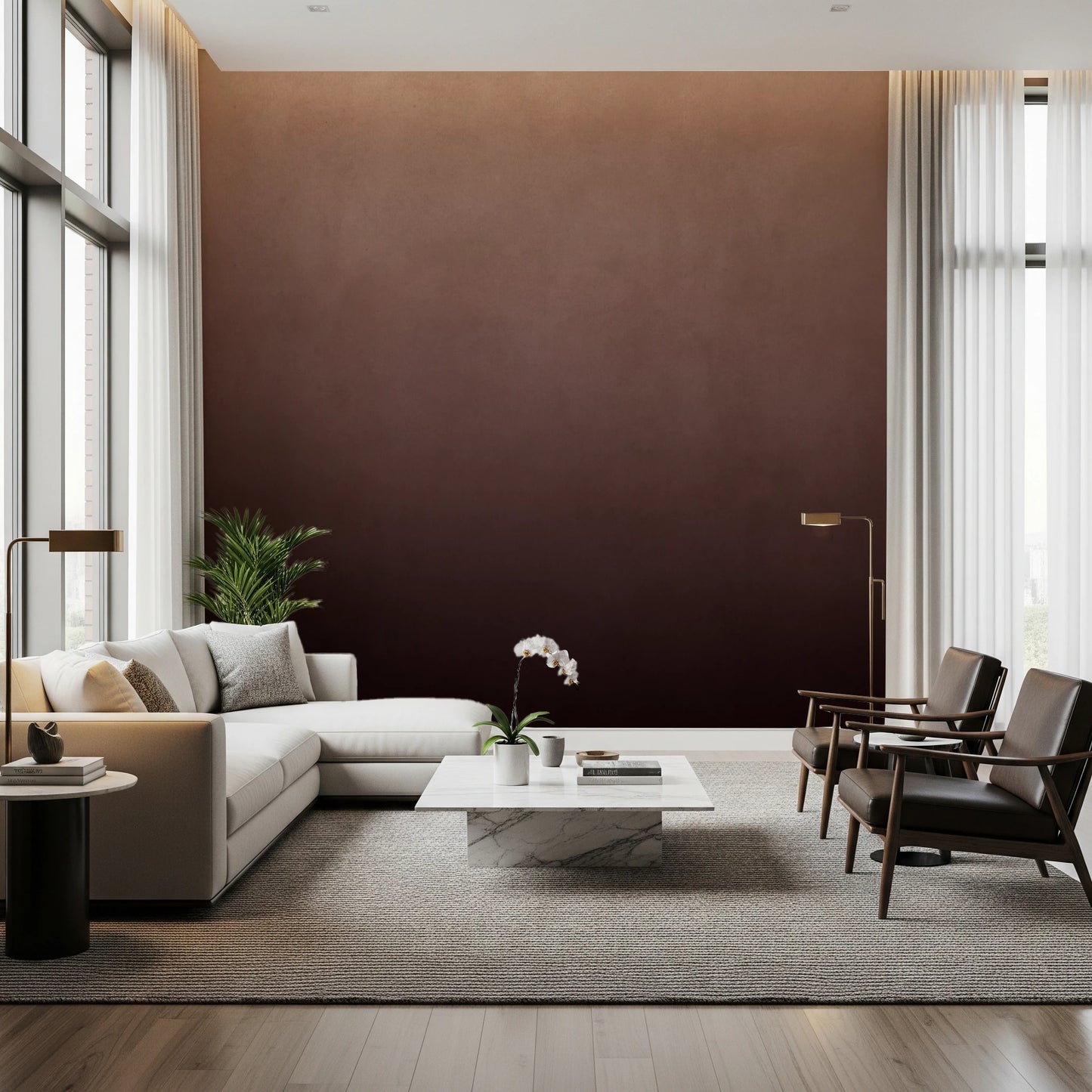 Ombre fersken vægmaleri - Dirty Paper