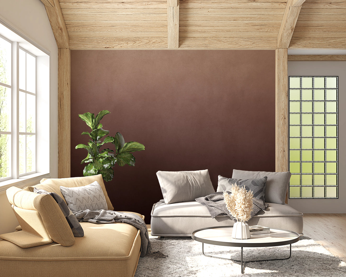 Ombre fersken vægmaleri - Dirty Paper