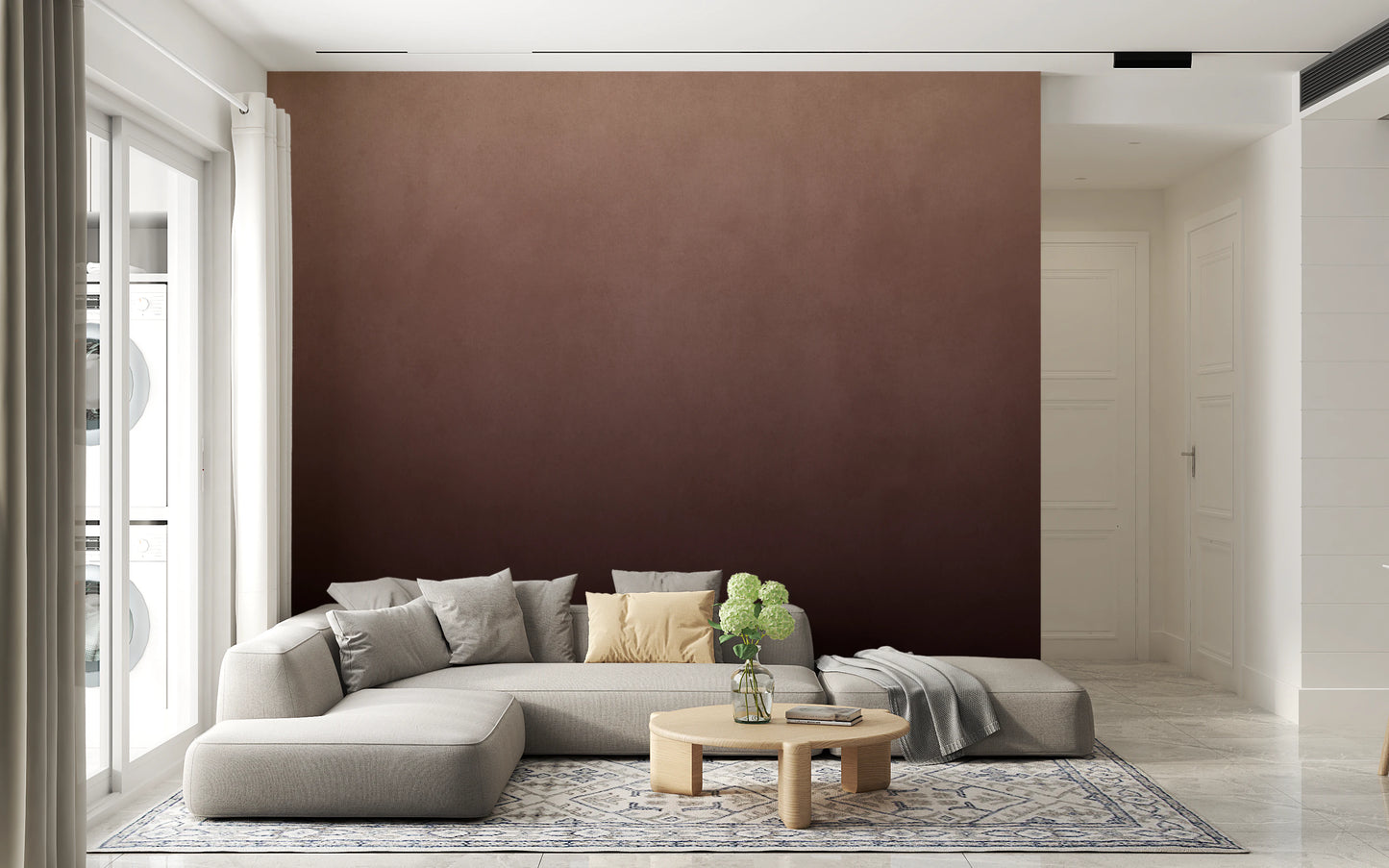 Ombre fersken vægmaleri - Dirty Paper