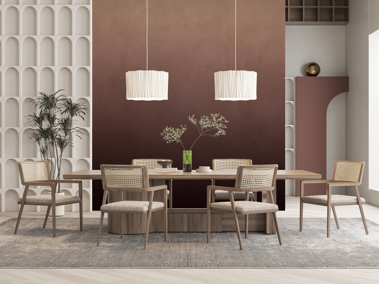 Ombre fersken vægmaleri - Dirty Paper