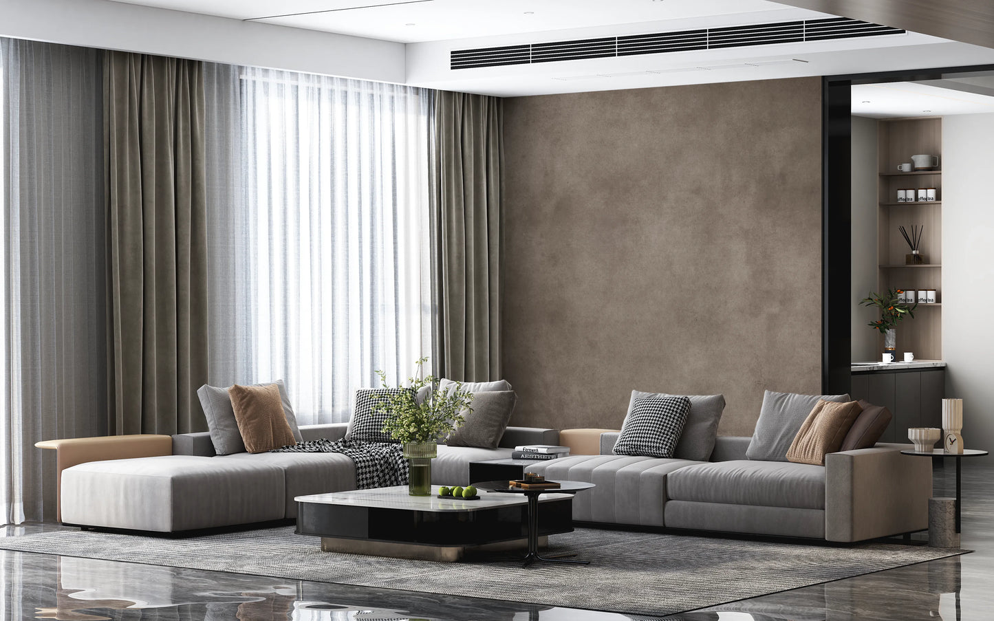 Dirty Paper - Taupe Wall Mural