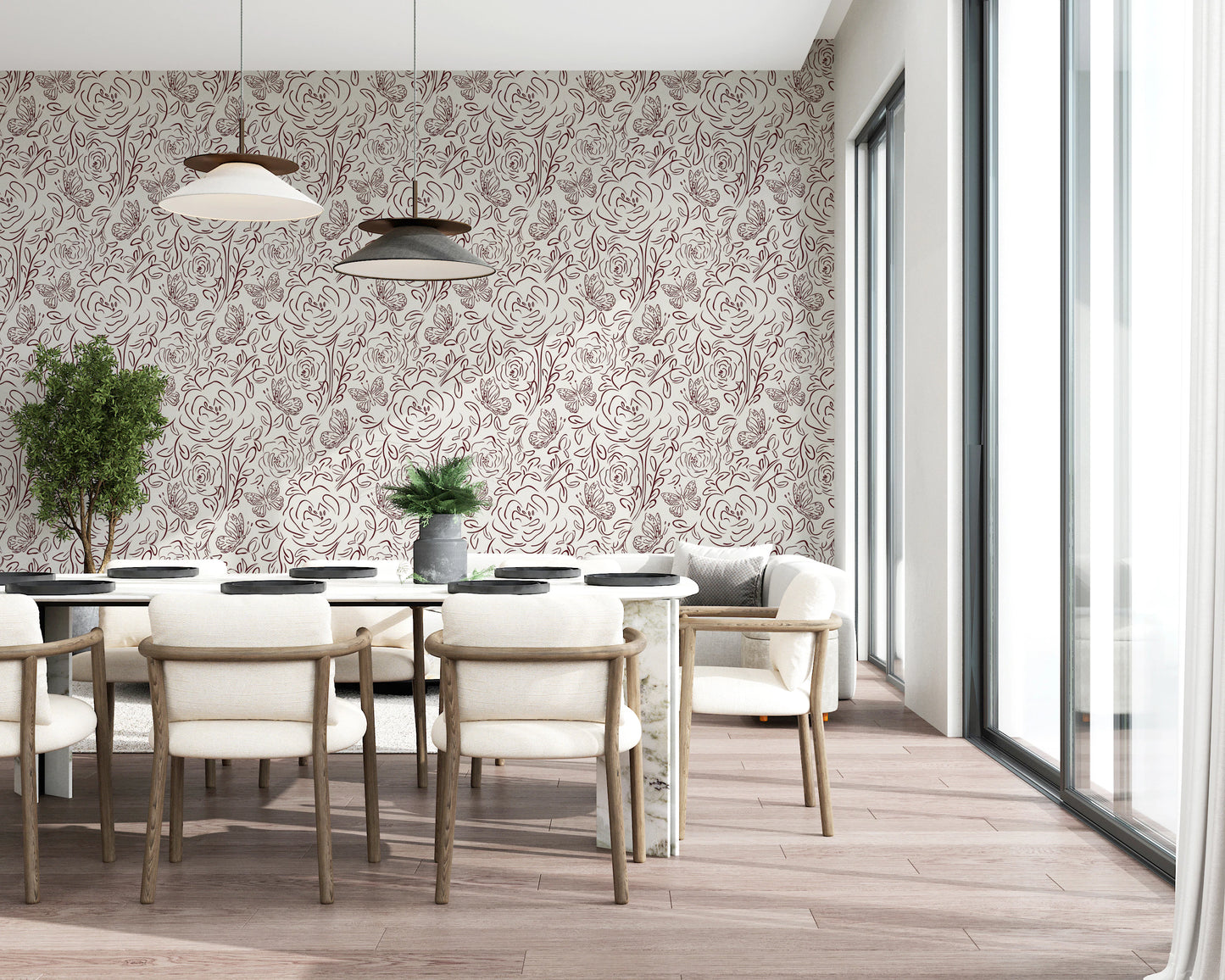 Fondo de pantalla de baile en línea floral