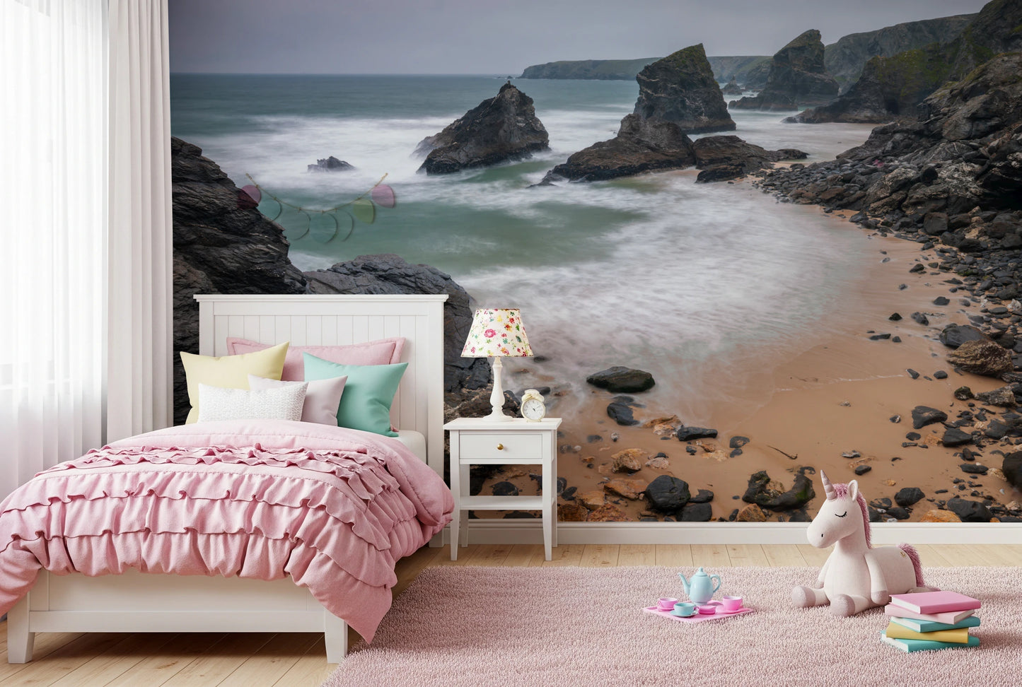 Murale murale sulla spiaggia di Bedruthan Steps, Cornovaglia