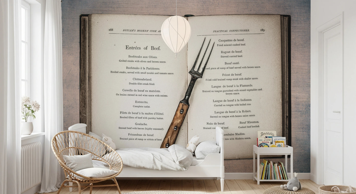 Vintage Cookbook Wall Mural