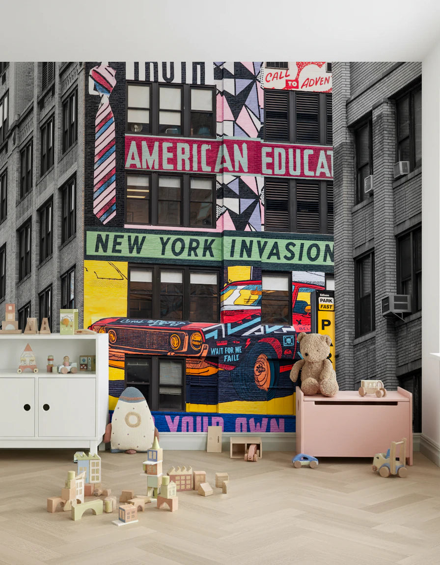 Fresque murale d'invasion d'art urbain