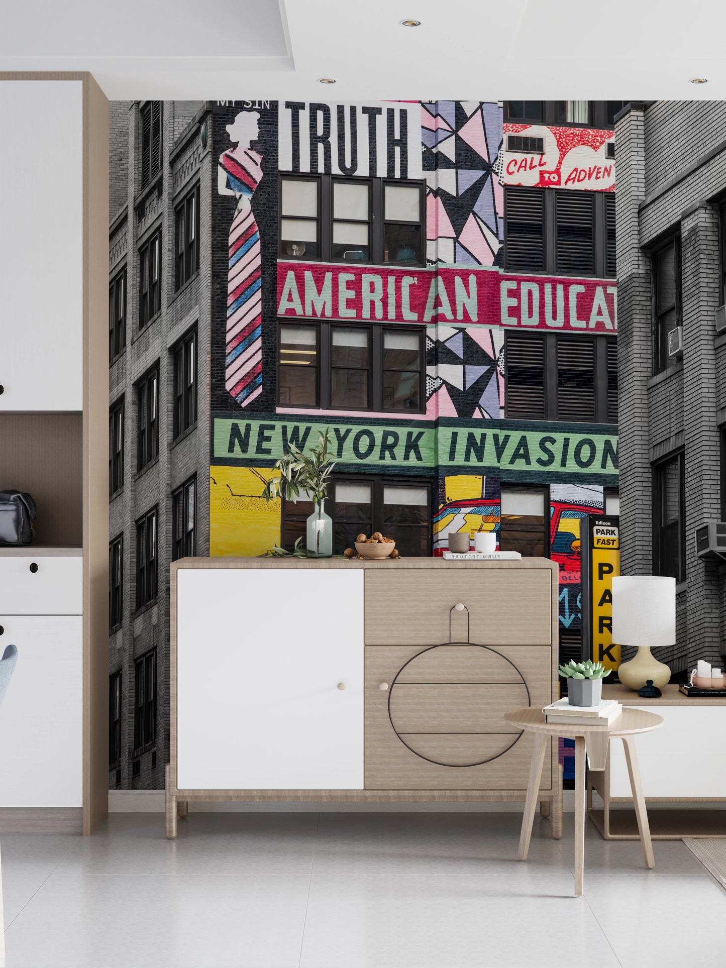 Fresque murale d'invasion d'art urbain