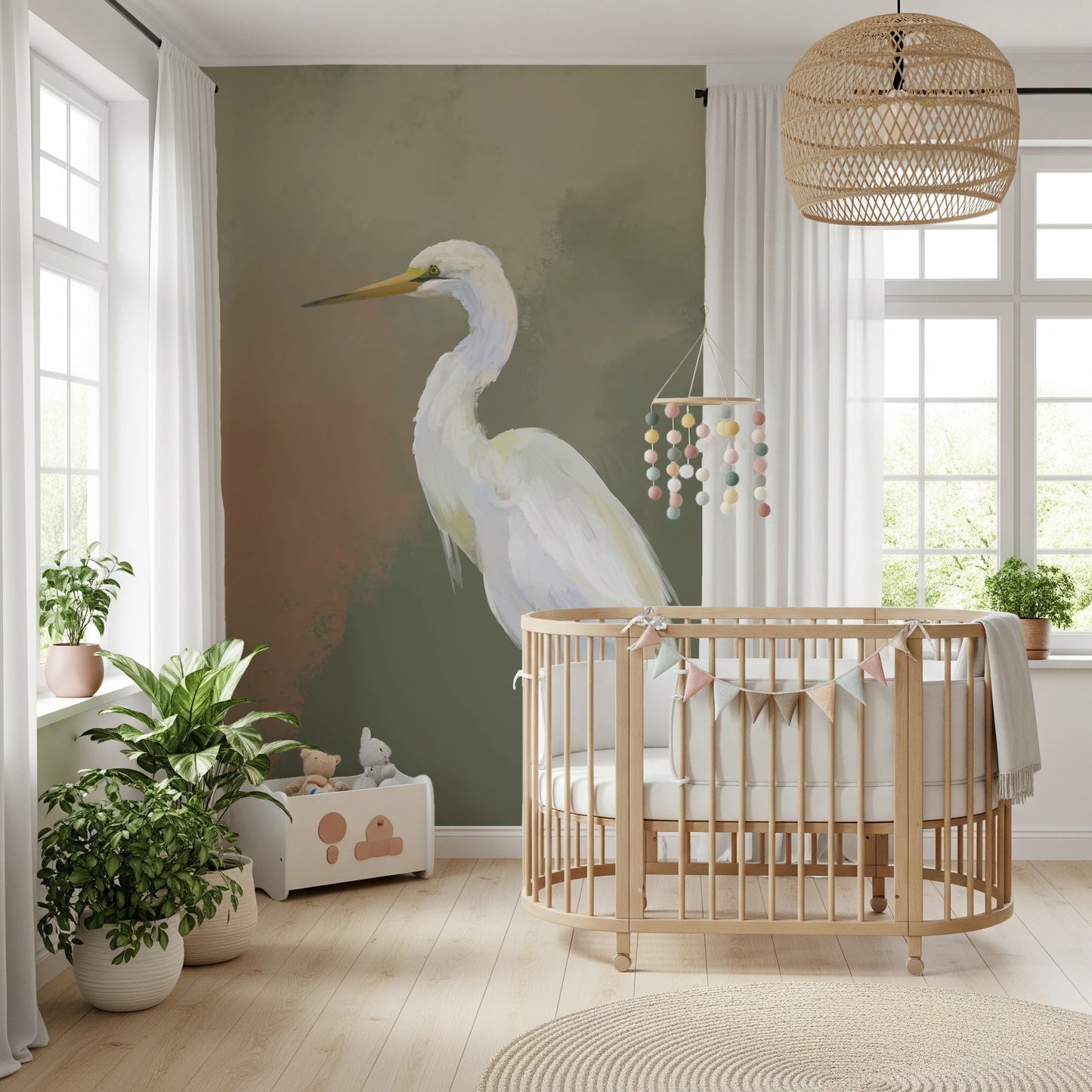 Egret Elegance Wall Mural