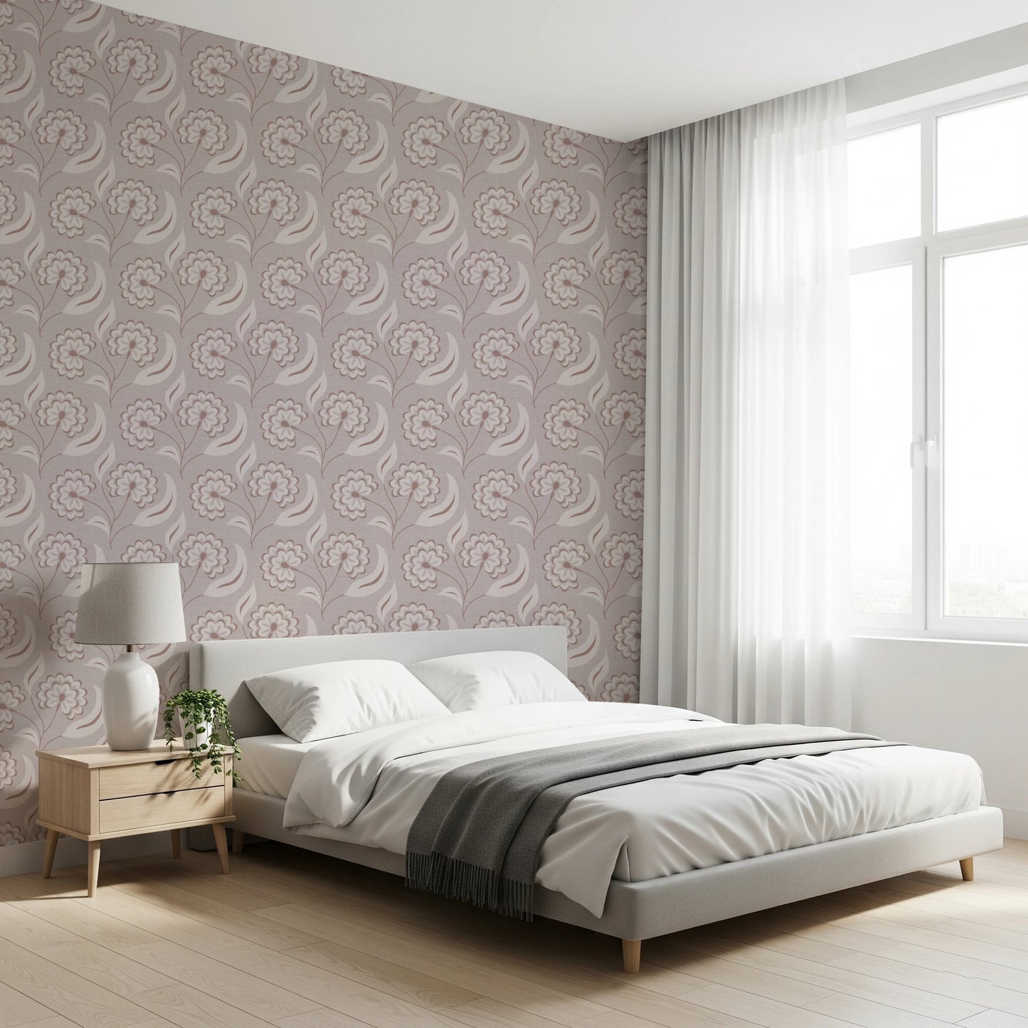 Bloomscape Beige Wallpaper⁠