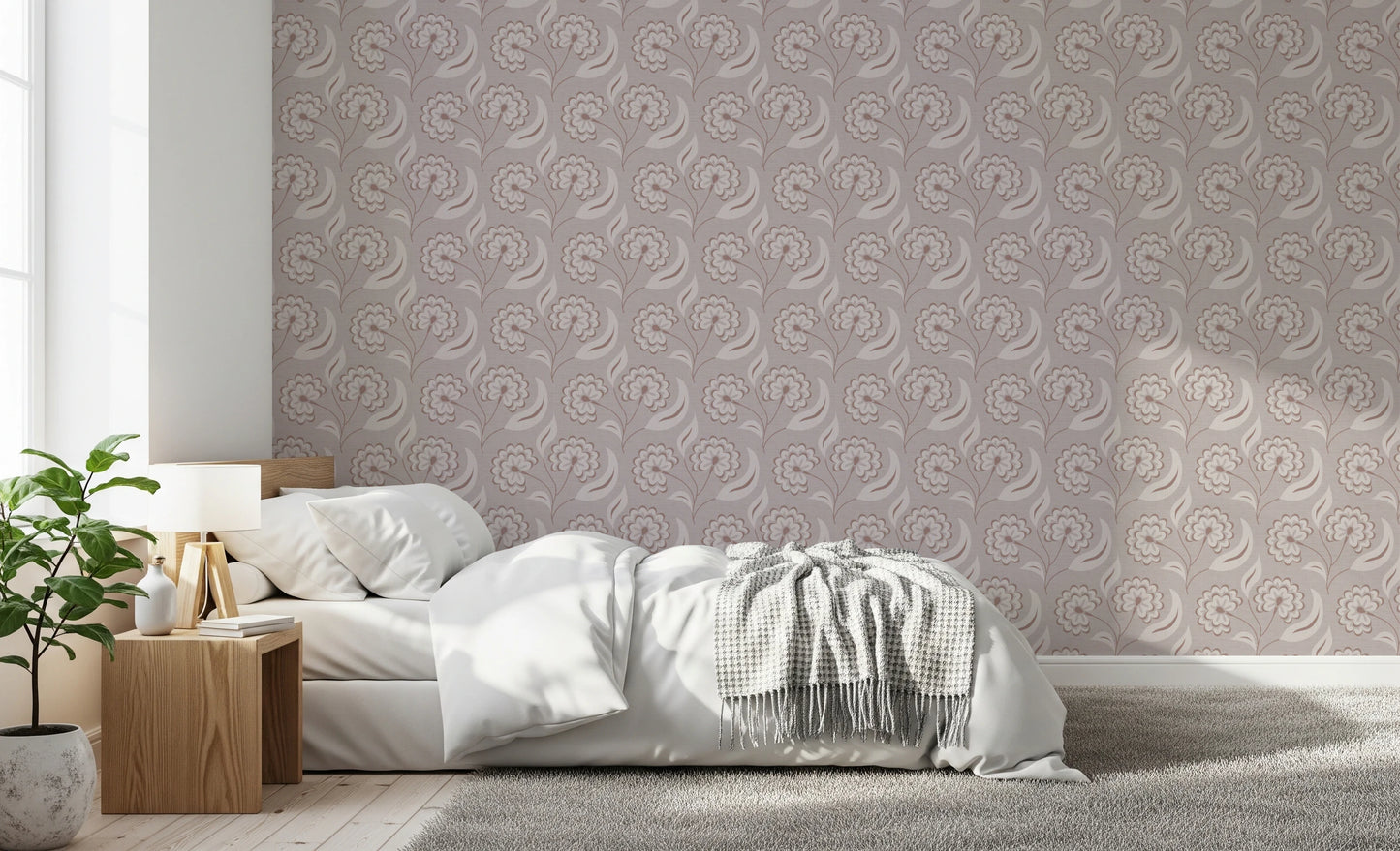 Bloomscape Beige Wallpaper⁠