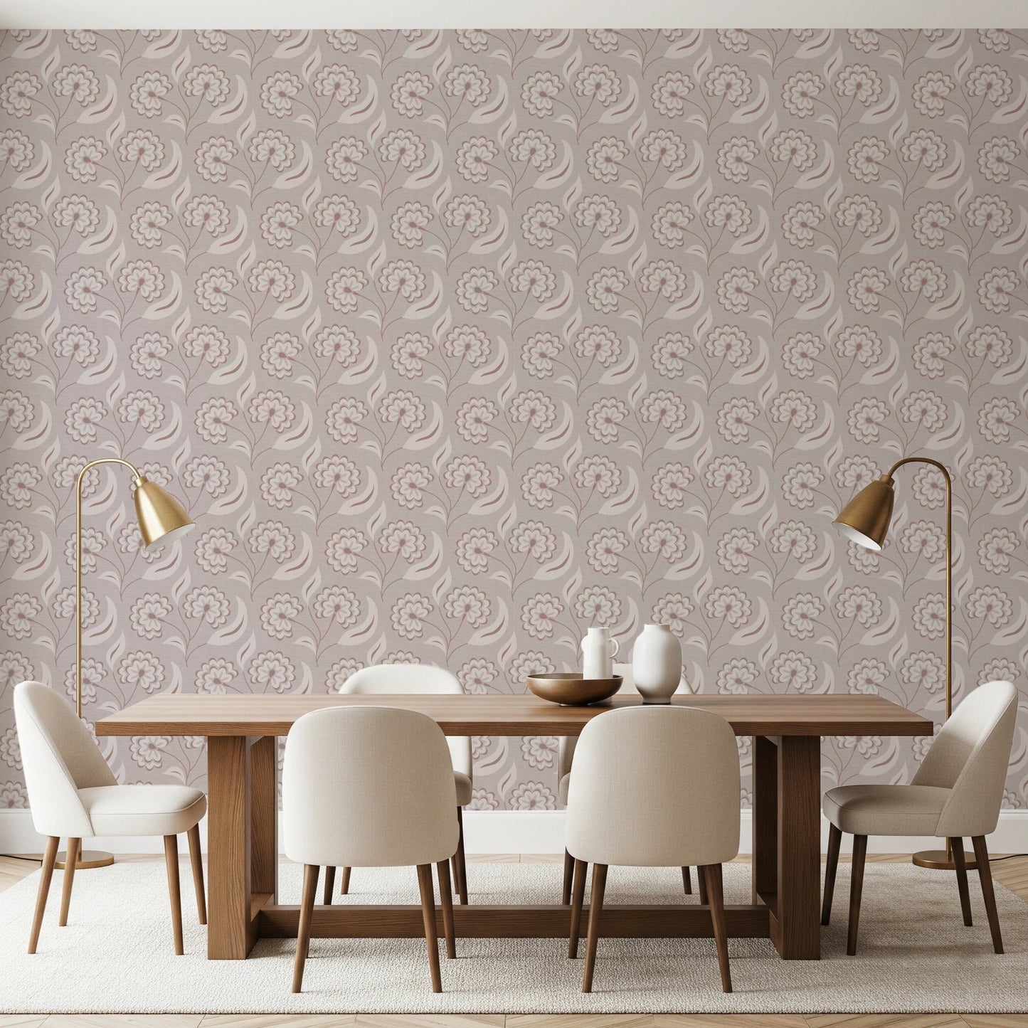 Bloomscape Beige Wallpaper⁠