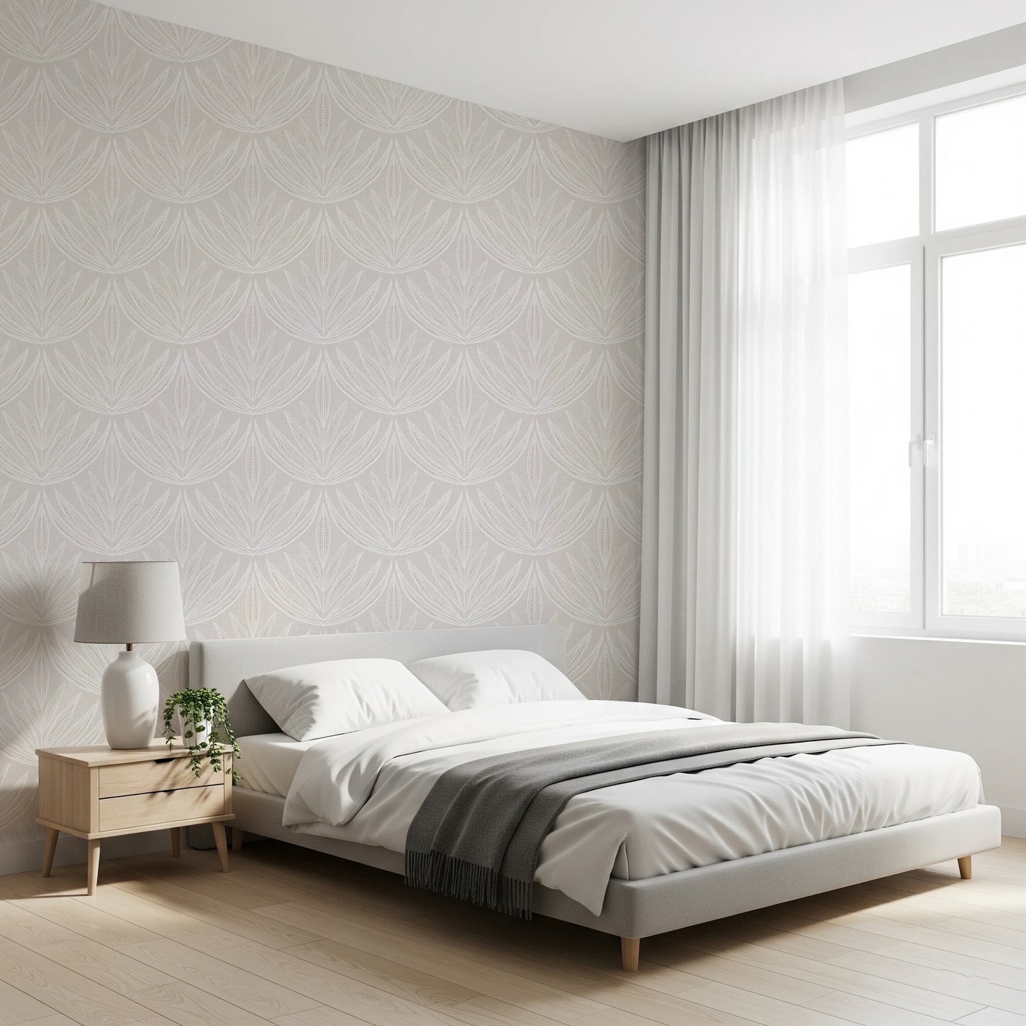 Lineare botanische Tapeten