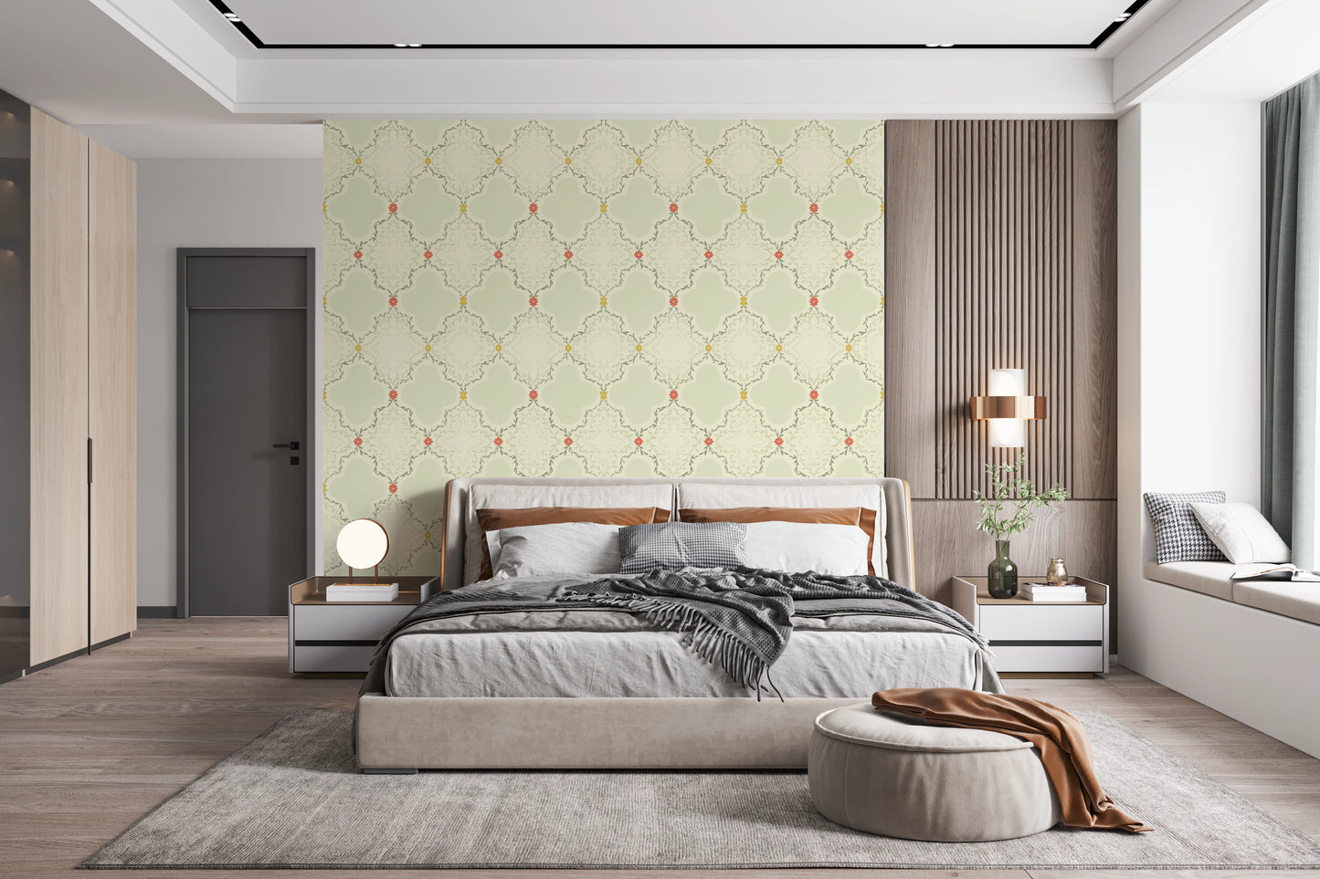 Quatrefoil Lines Tapet