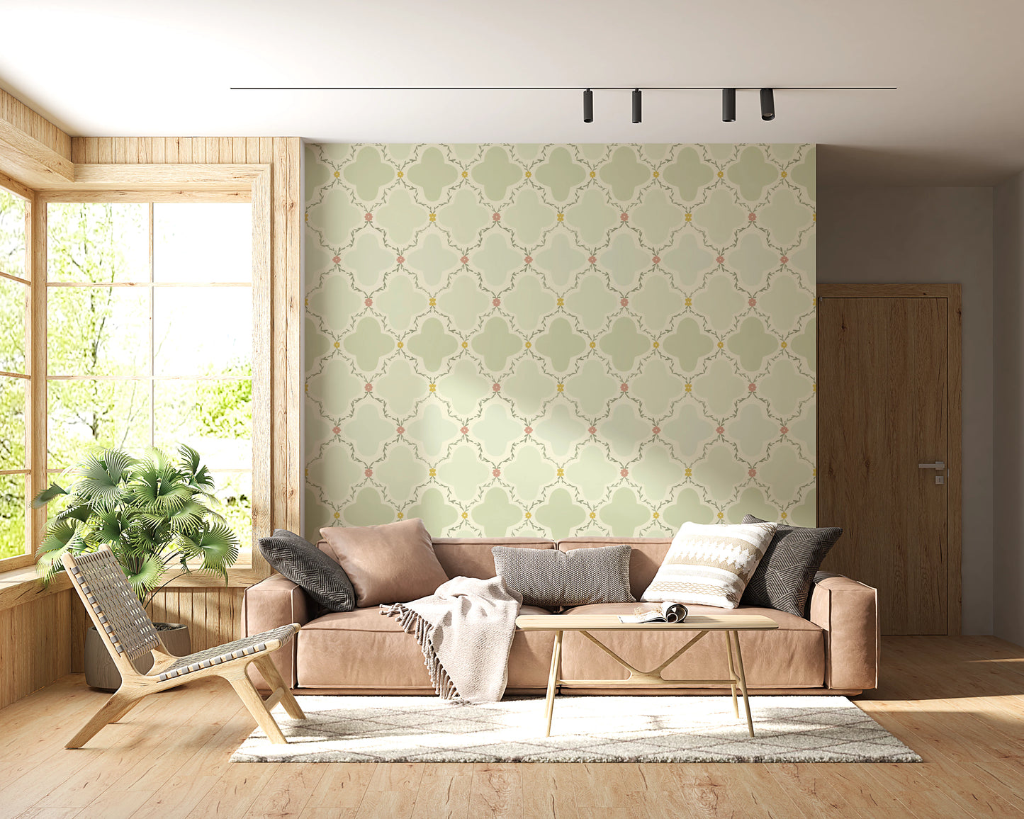 Papier peint treillis de jardin