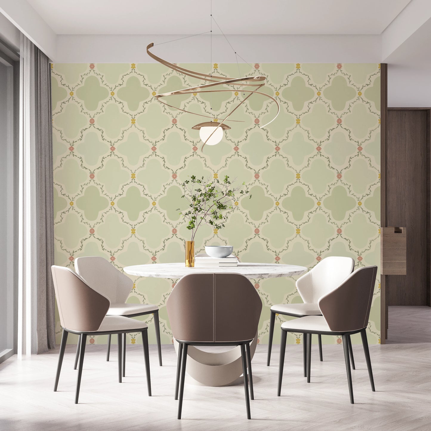 Papier peint treillis de jardin