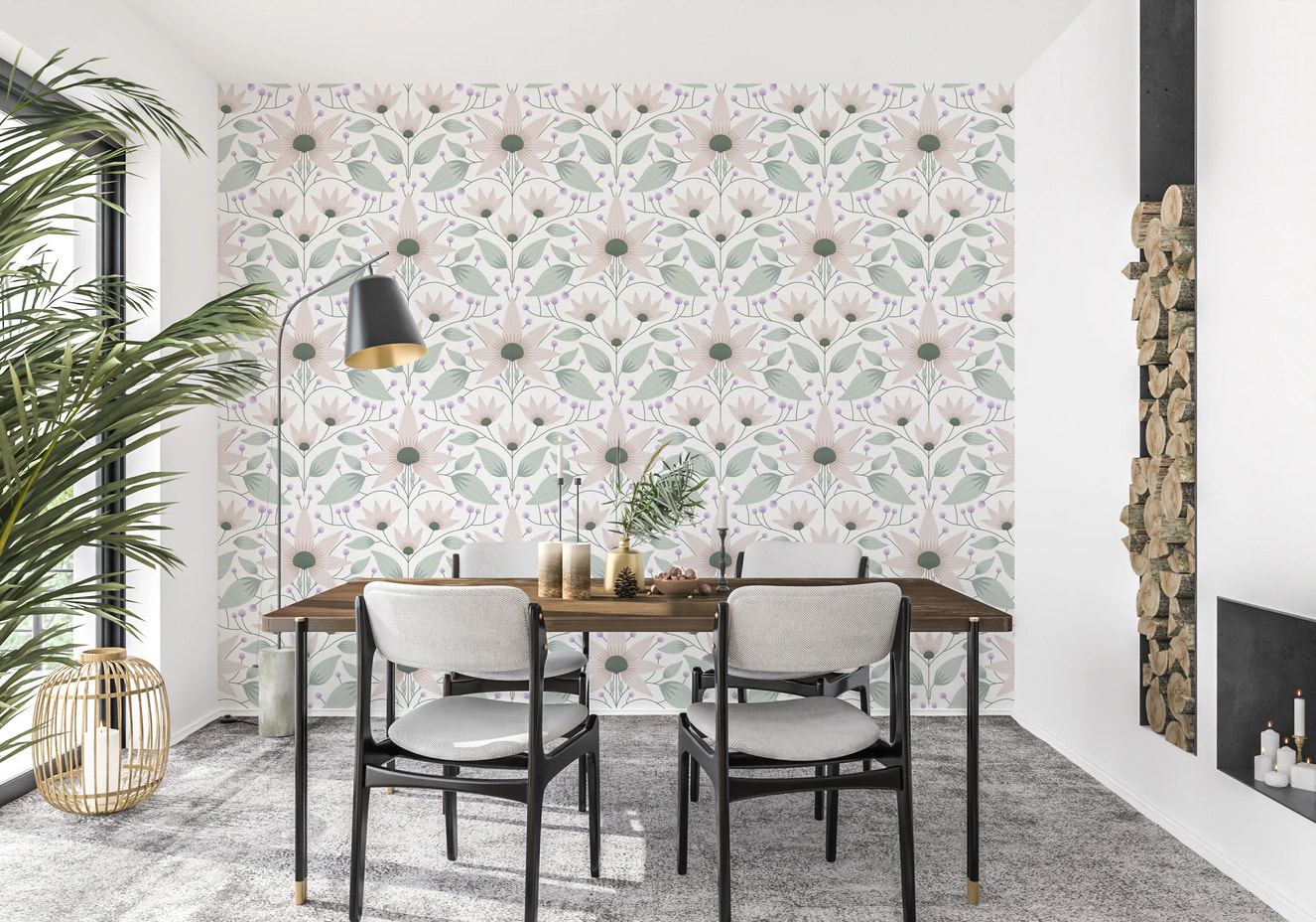 Papel de parede boho Bloom Symmetry