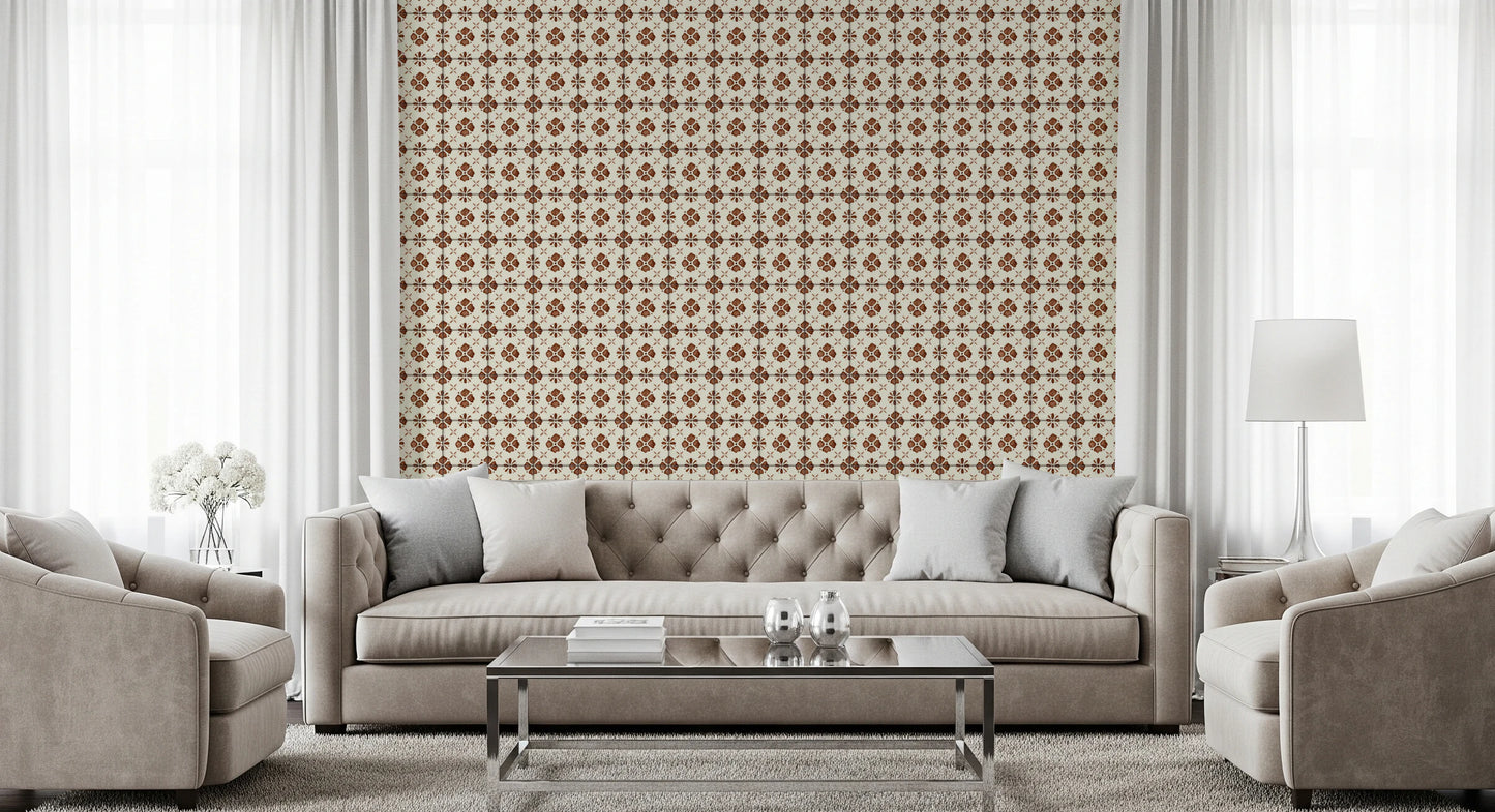 Farmhouse Classic Backsplash Clay Wallpaper⁠