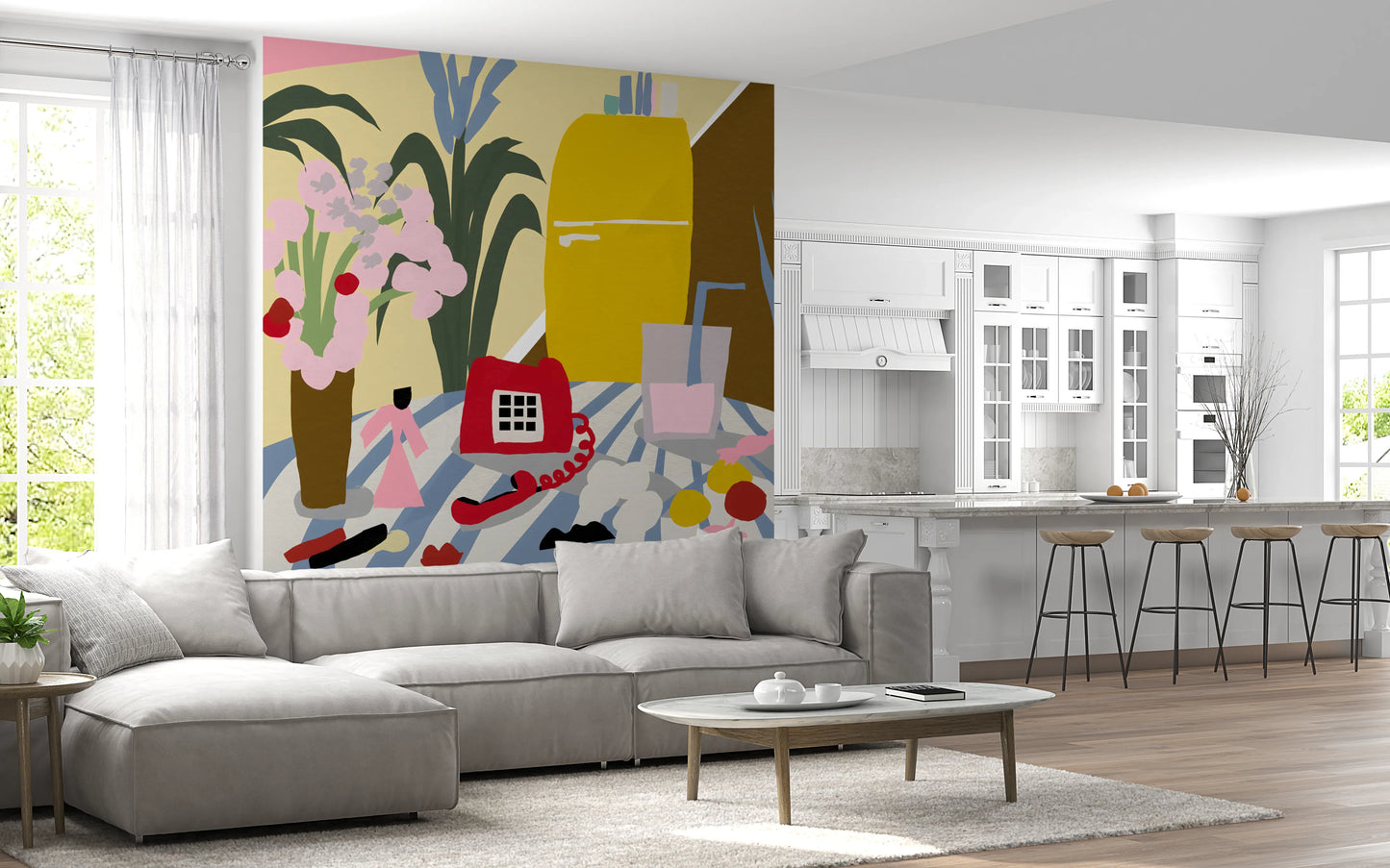 Vintage mid century kitchen still life Wall Mural