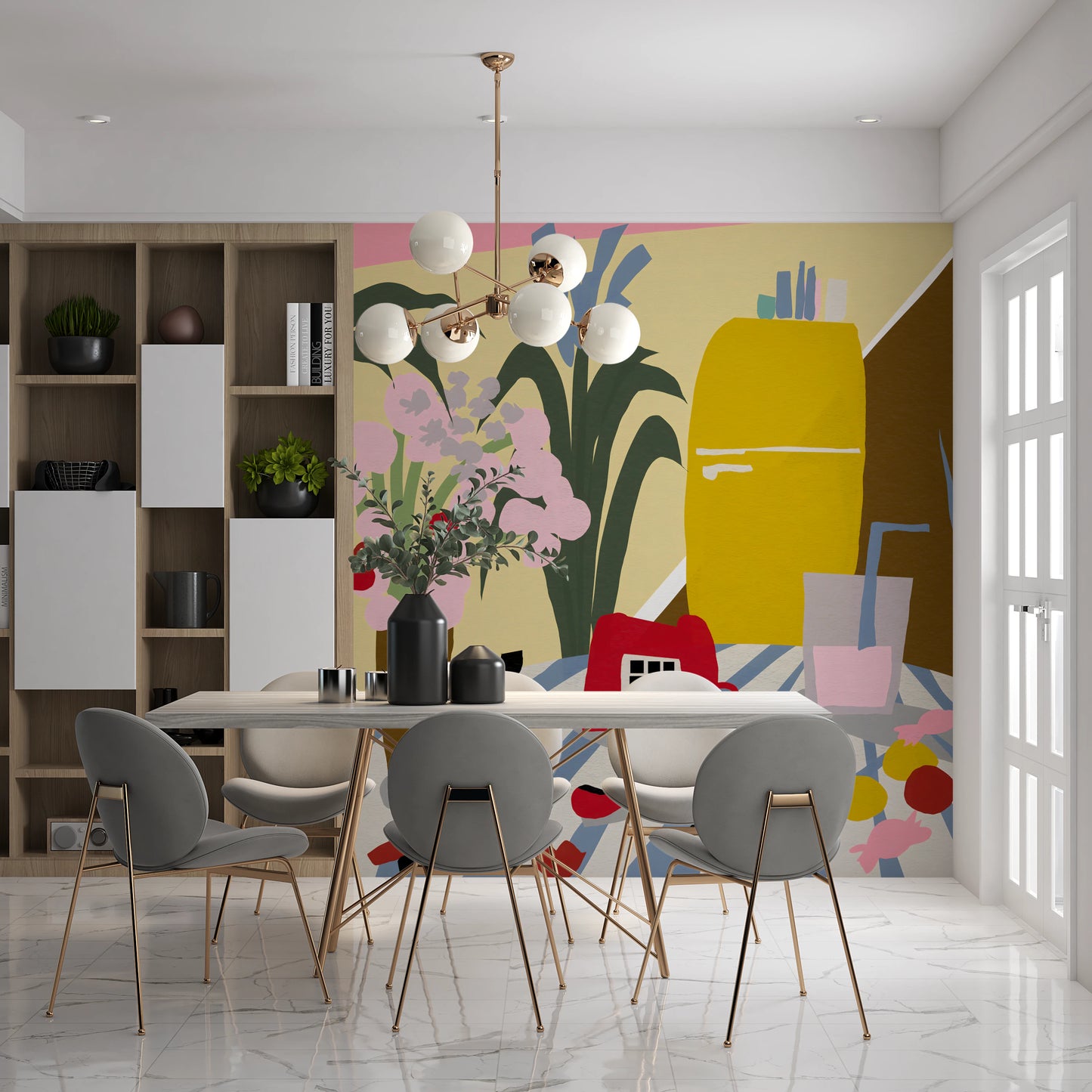 Vintage mid century kitchen still life Wall Mural