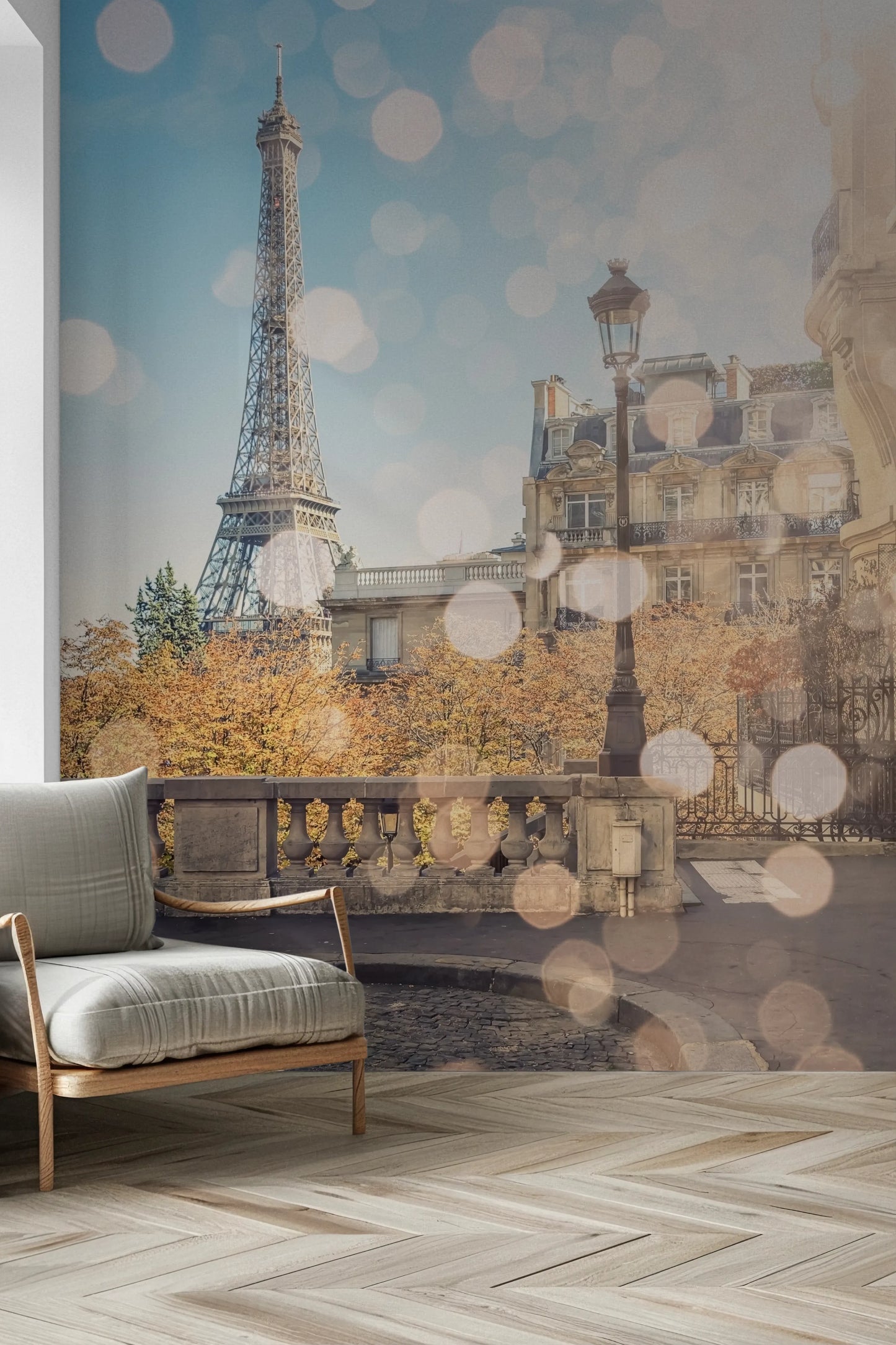 Fresque murale lumineuse parisienne