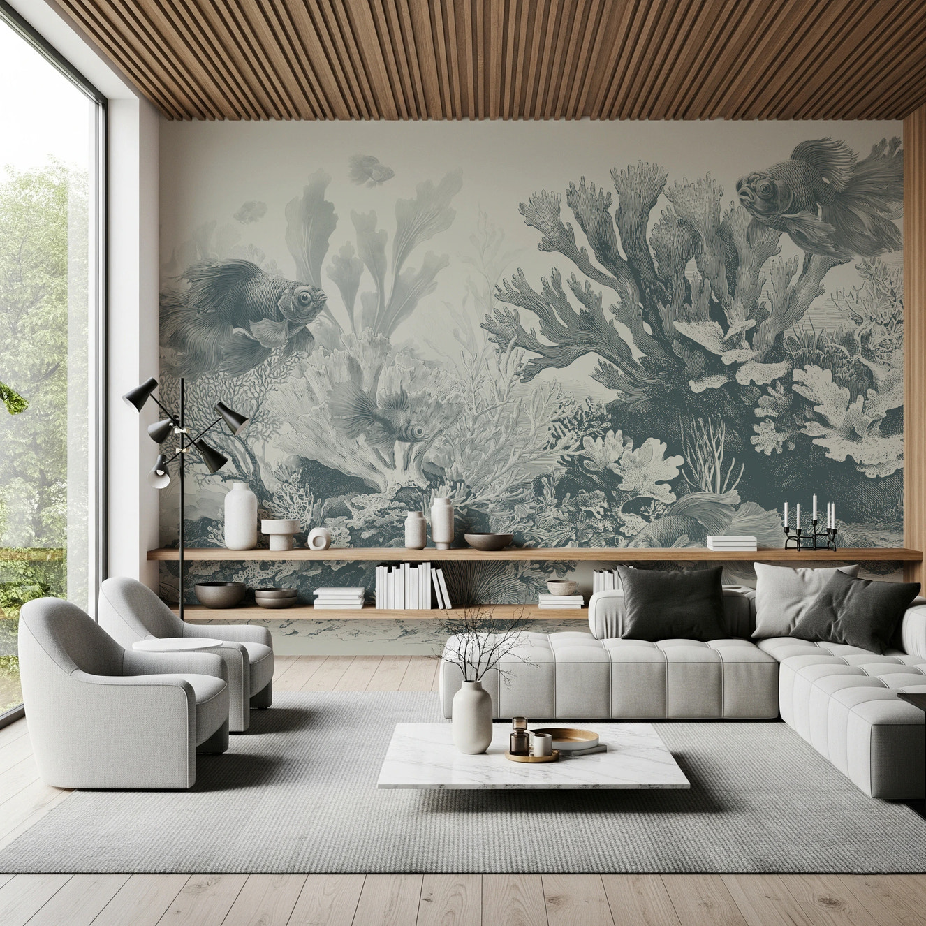 The Aquarium - Teal Wall Mural