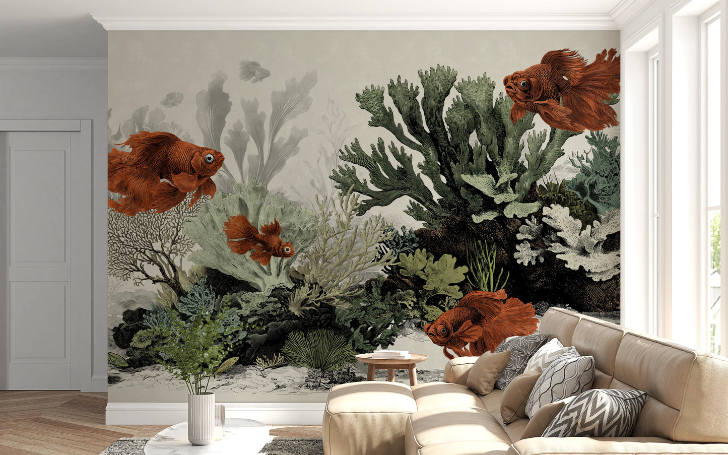 The Aquarium - Antique Paper Wall Mural