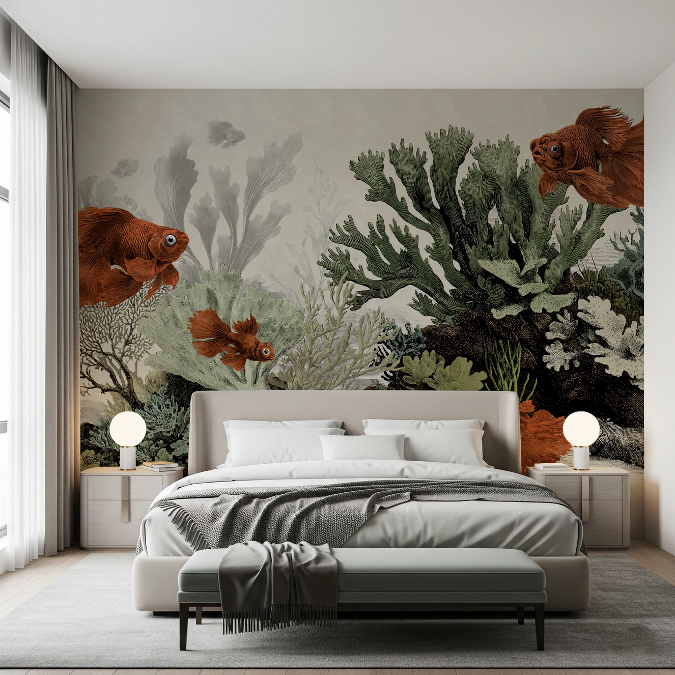 The Aquarium - Antique Paper Wall Mural
