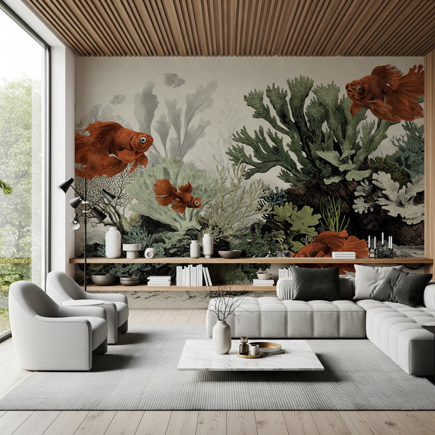 The Aquarium - Antique Paper Wall Mural