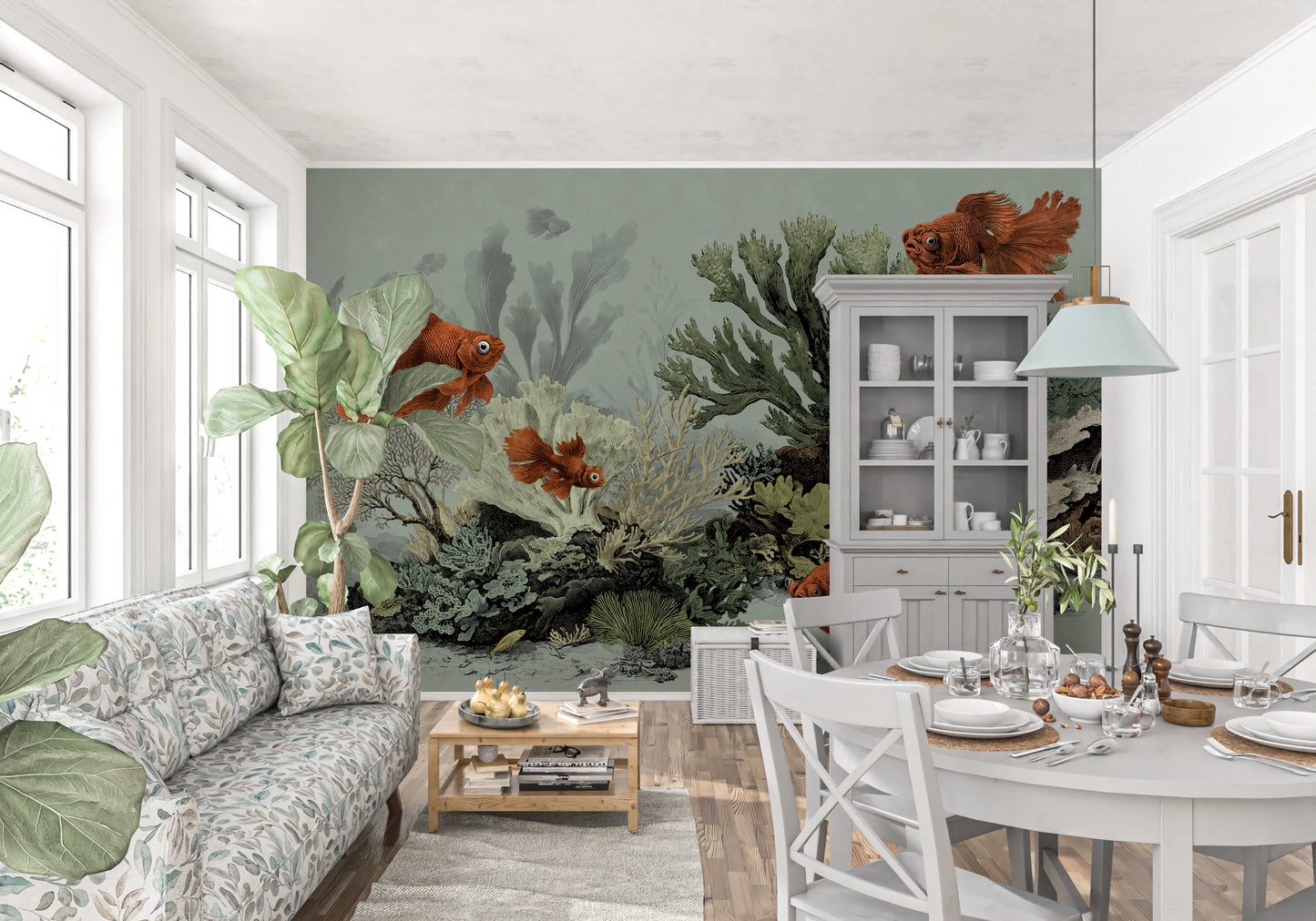 The Aquarium -  Seafoam Wall Mural