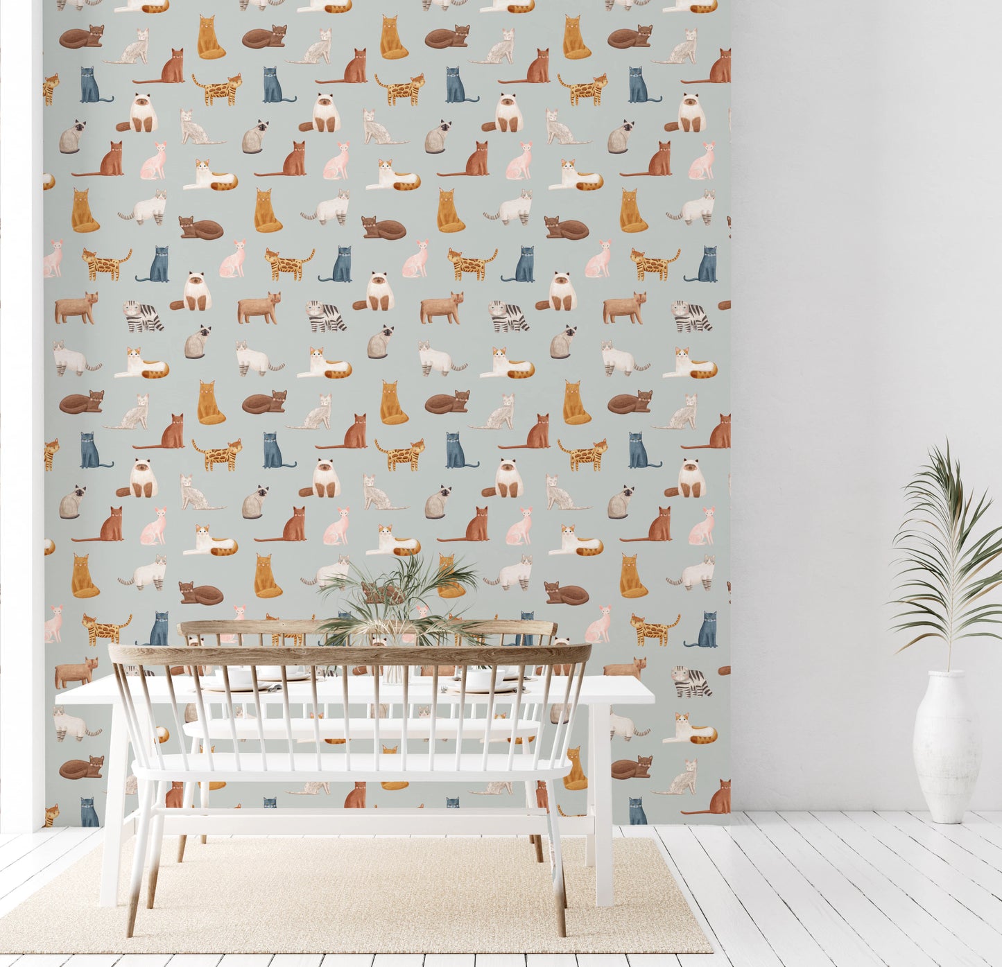 Tapet cu pisici cool în albastru