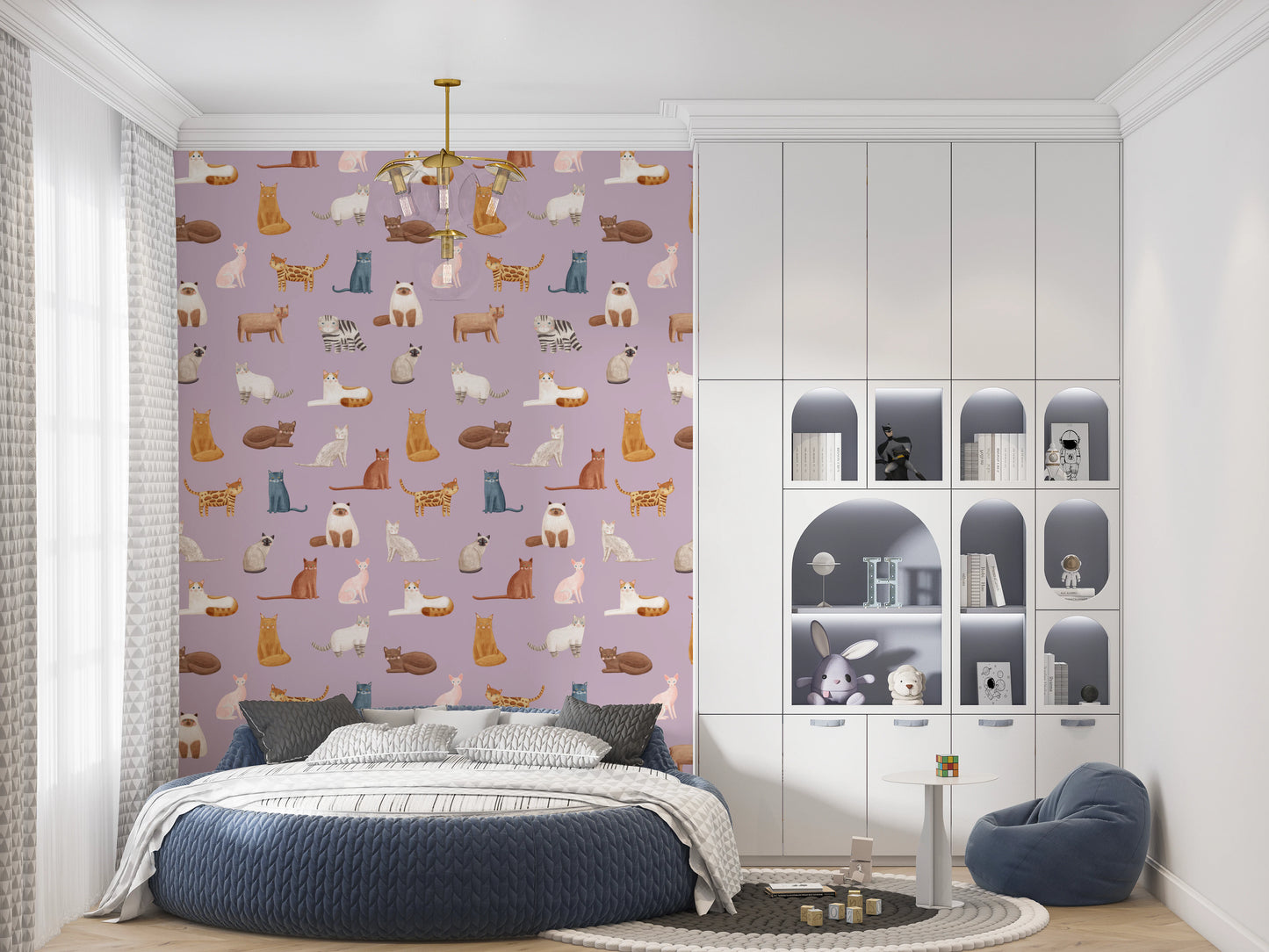 Tapet cu paradă de pisici capricioasă