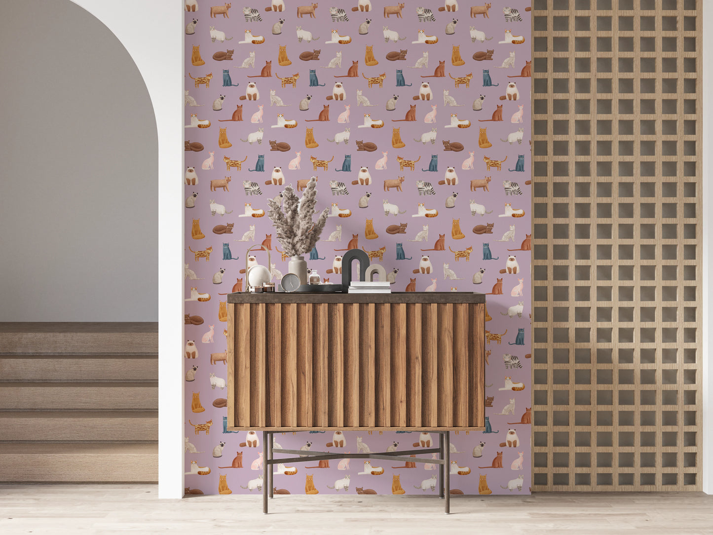 Tapet cu paradă de pisici capricioasă