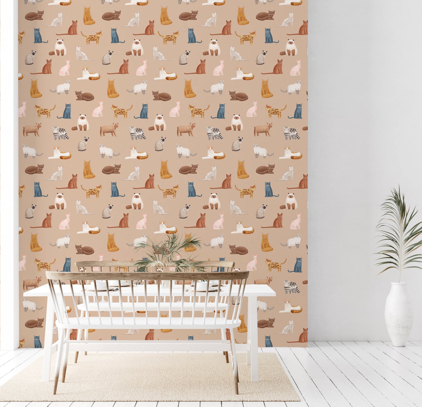 Tapeta „Koty w galore” w kolorze toffi⁠