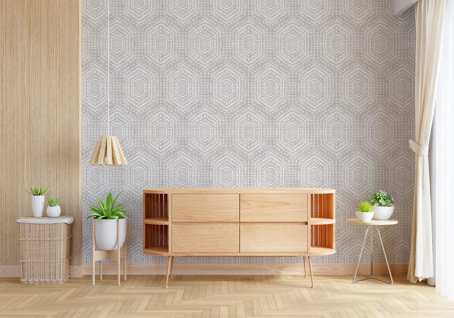 Papier peint bohème grunge neutre