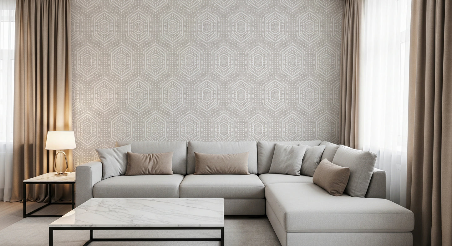 Papier peint bohème grunge neutre