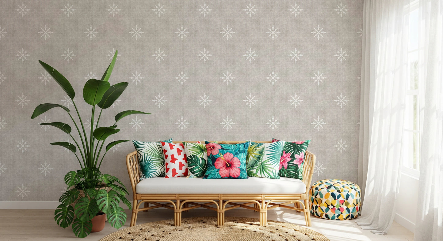 Boho Minimal Ornament Grunge Neutral Wallpaper⁠