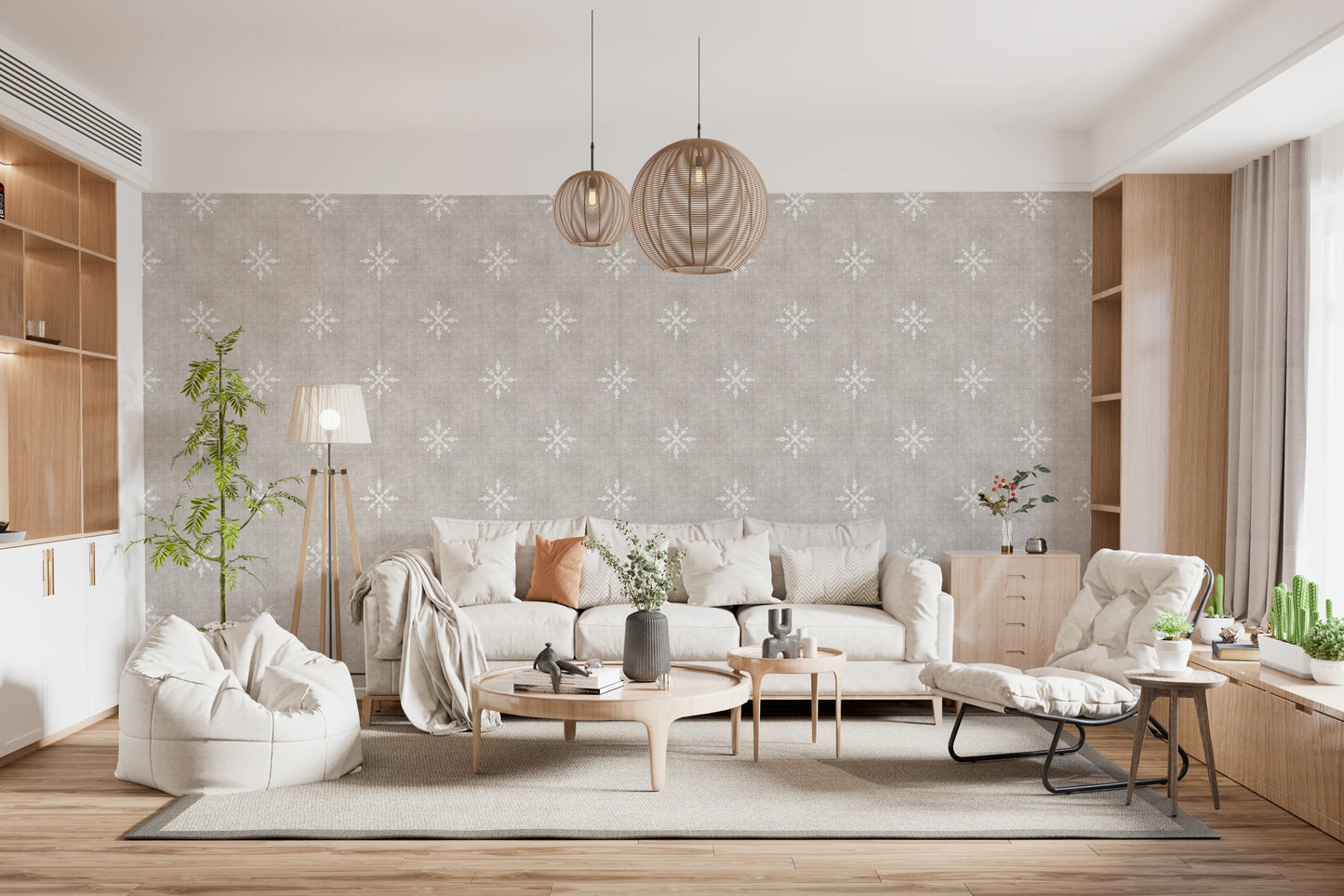 Boho Minimal Ornament Grunge Neutral Wallpaper⁠