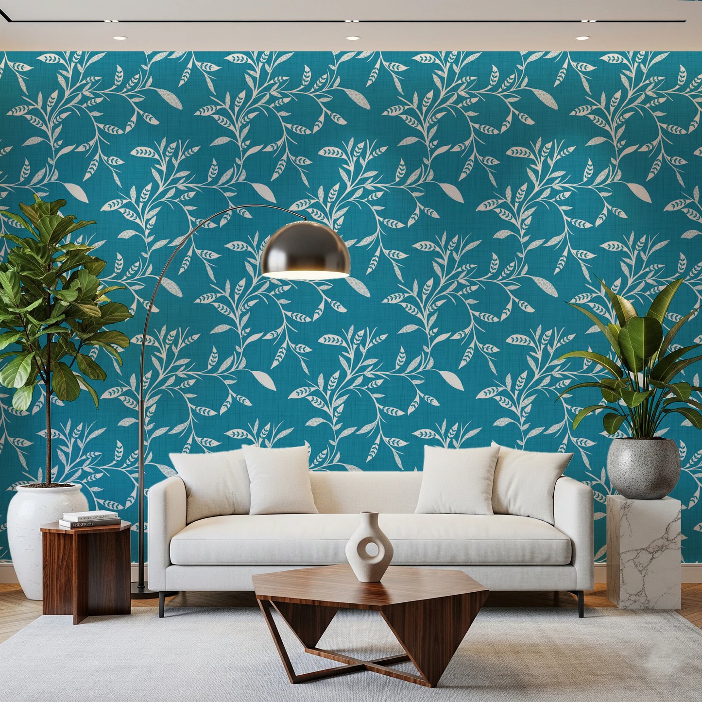 Papier peint Craft Blender⁠ à motif de feuilles et de vignes scandinaves et nordiques