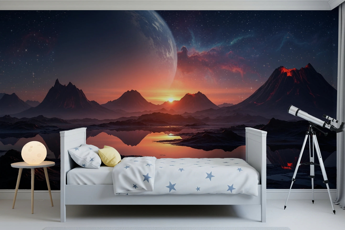 Muurschildering 'Kosmische Schemering'