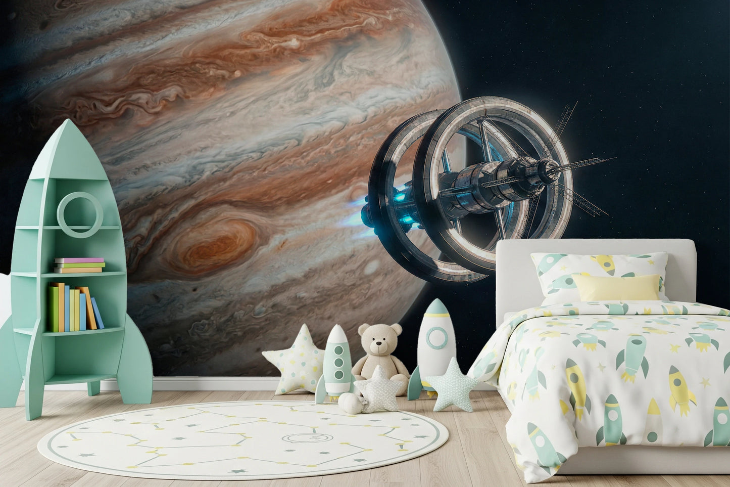 Fresque murale de la station cosmique