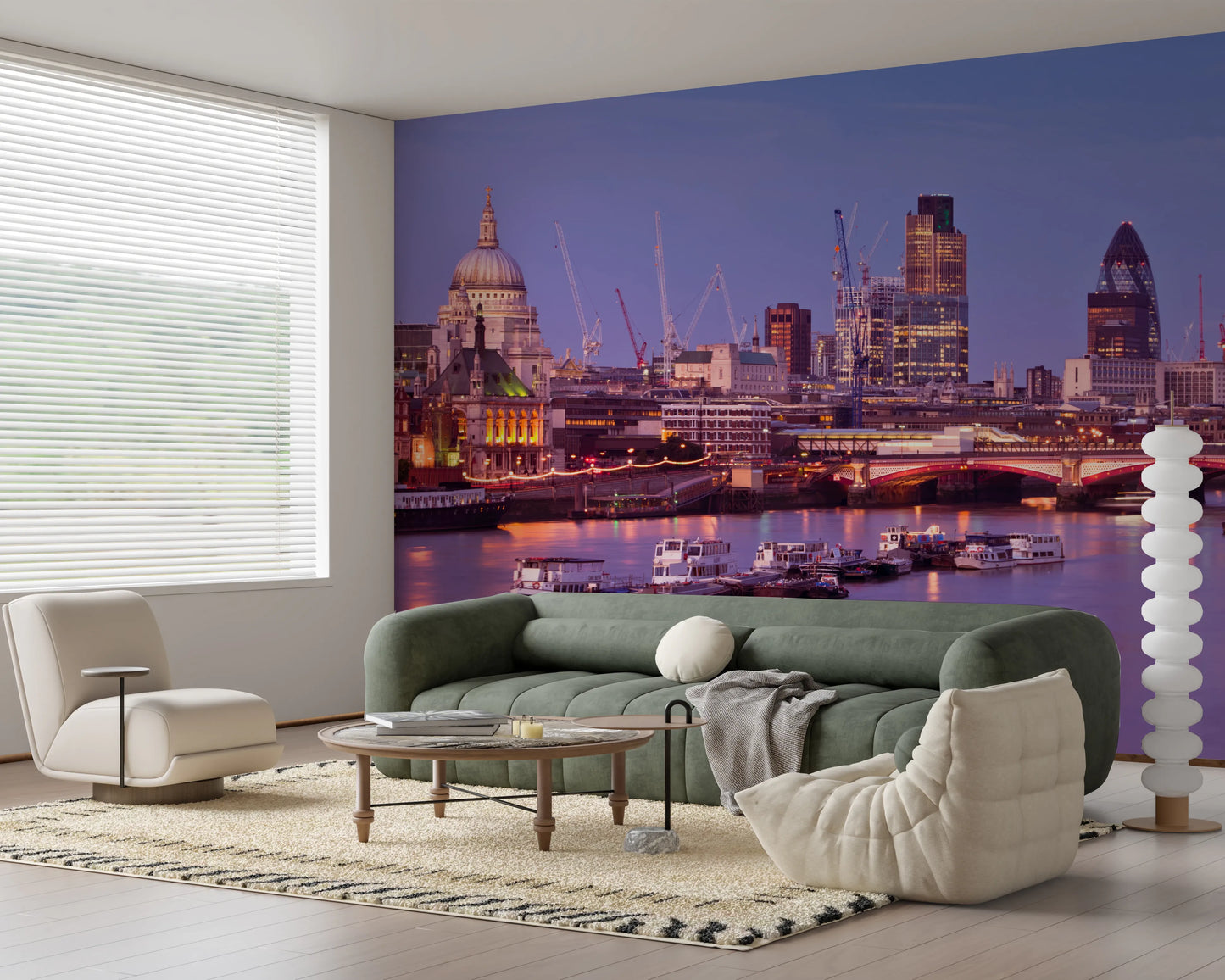 Skumring på Themsen vægmaleri