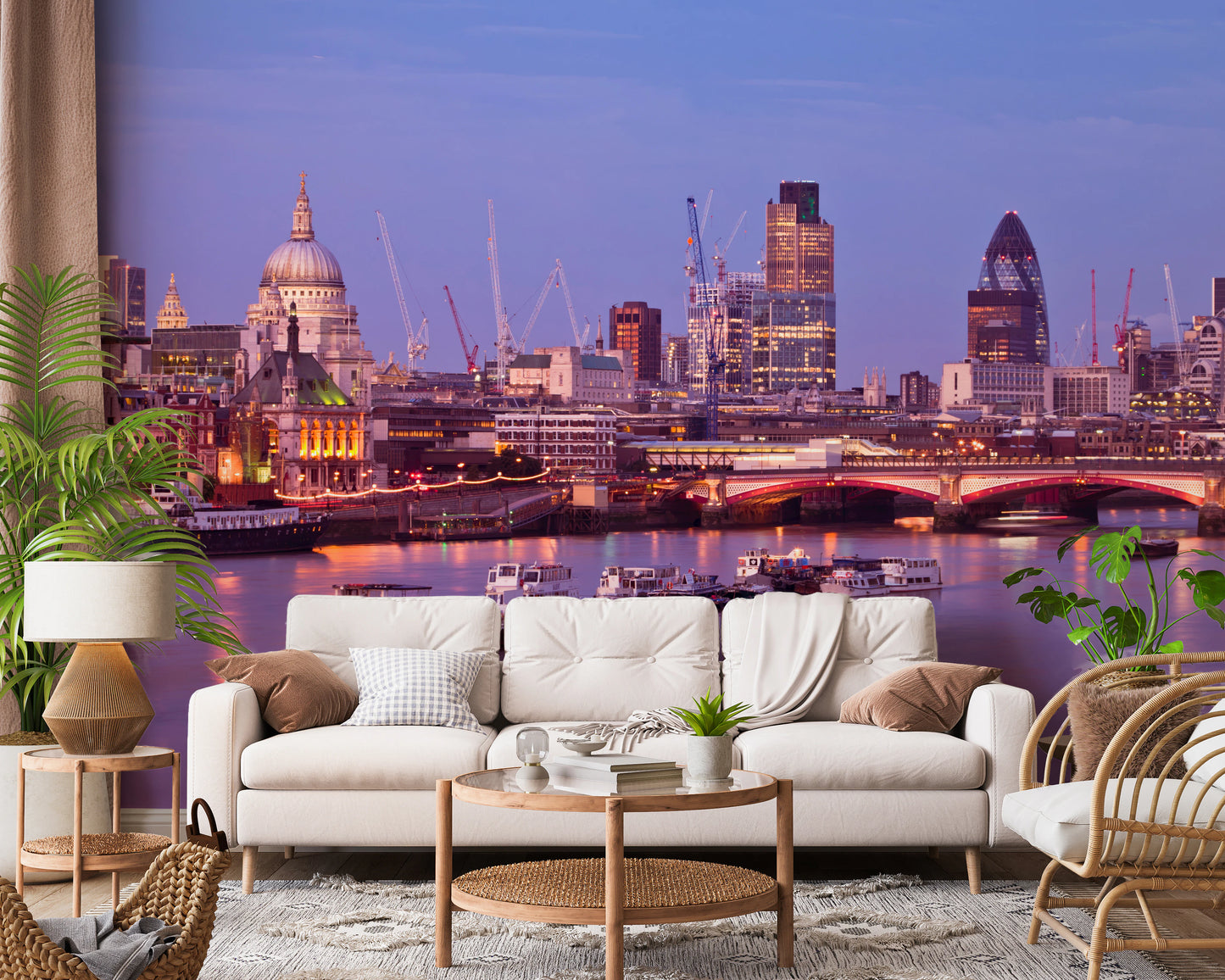 Skumring på Themsen vægmaleri