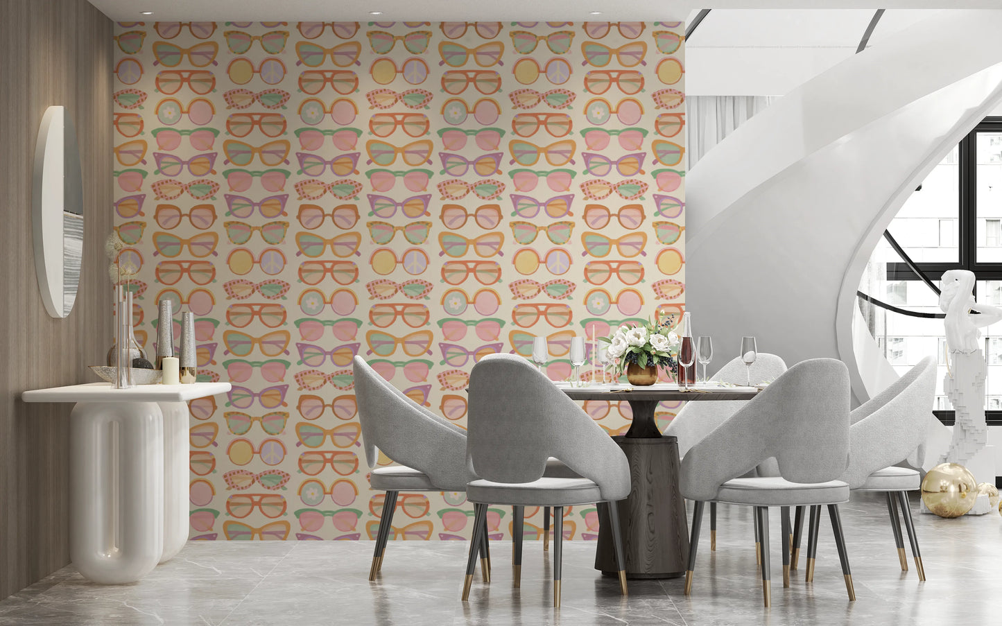 Shades of Cool  -  Mid-Mod Summer Muted Tones Wallpaper⁠