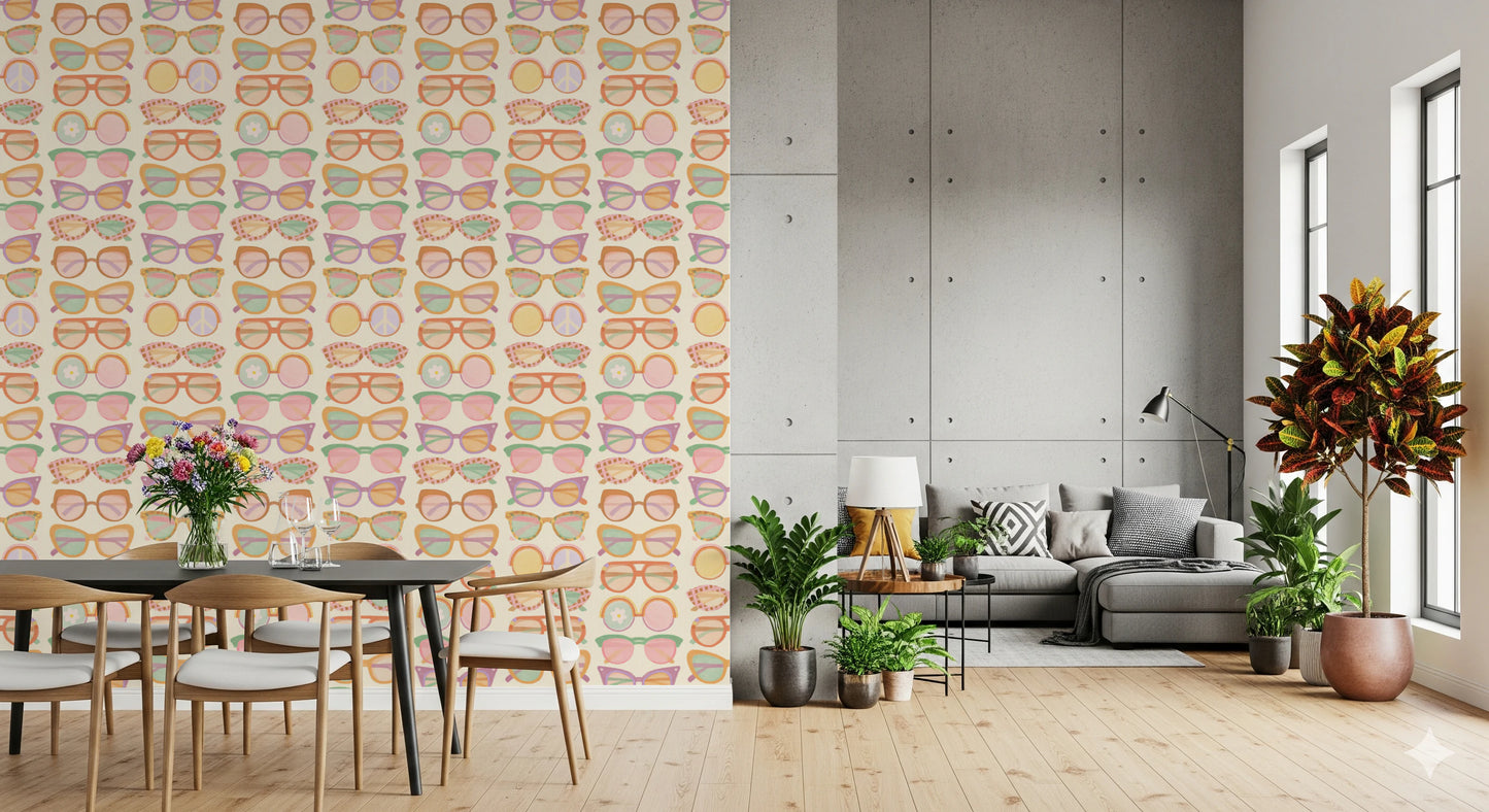 Shades of Cool  -  Mid-Mod Summer Muted Tones Wallpaper⁠