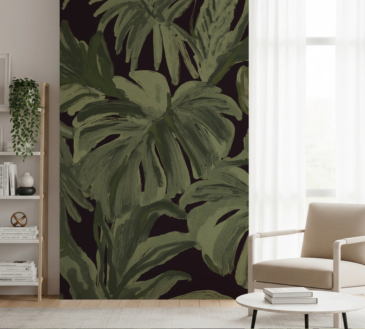 Fresque murale Jungle Monstera Tropical Midnight