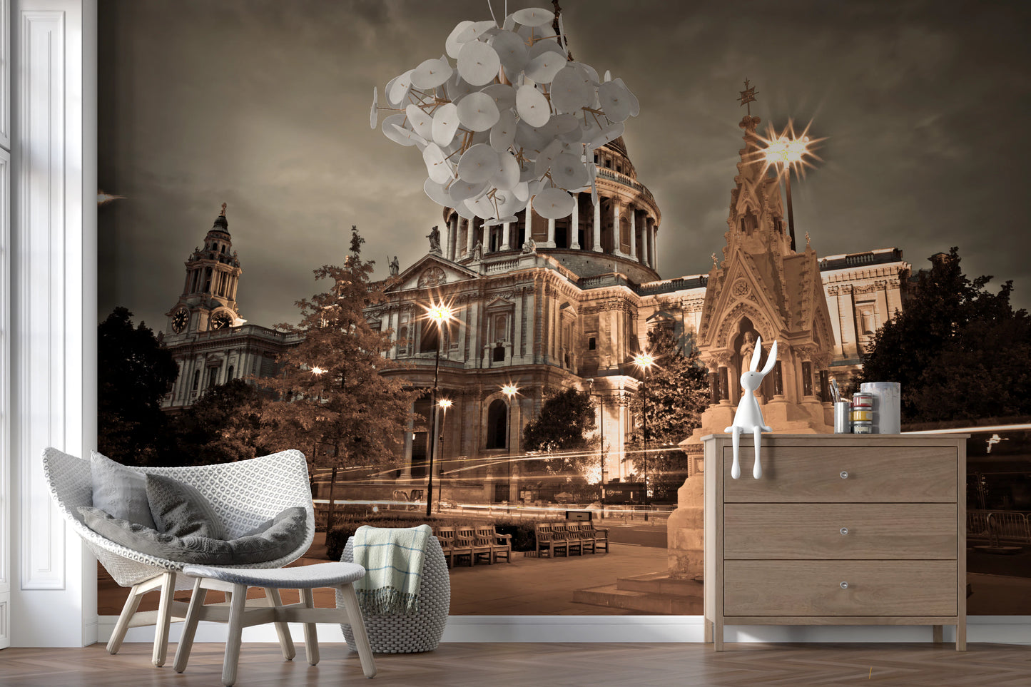 セントポール大聖堂のセピア色の壁画