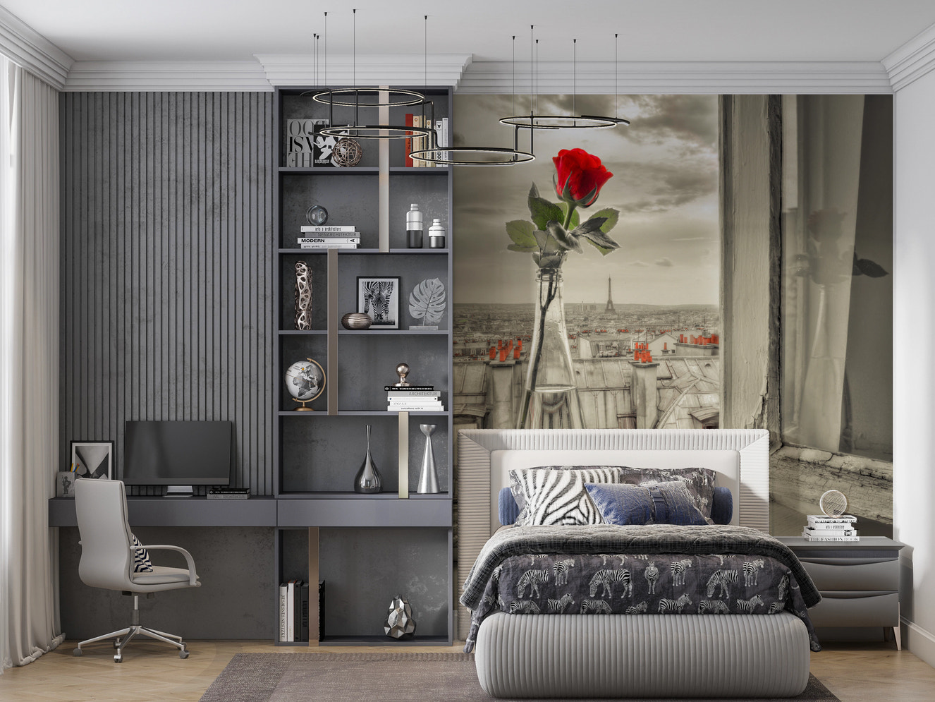 Pariisilainen kukinta -seinämaalaus