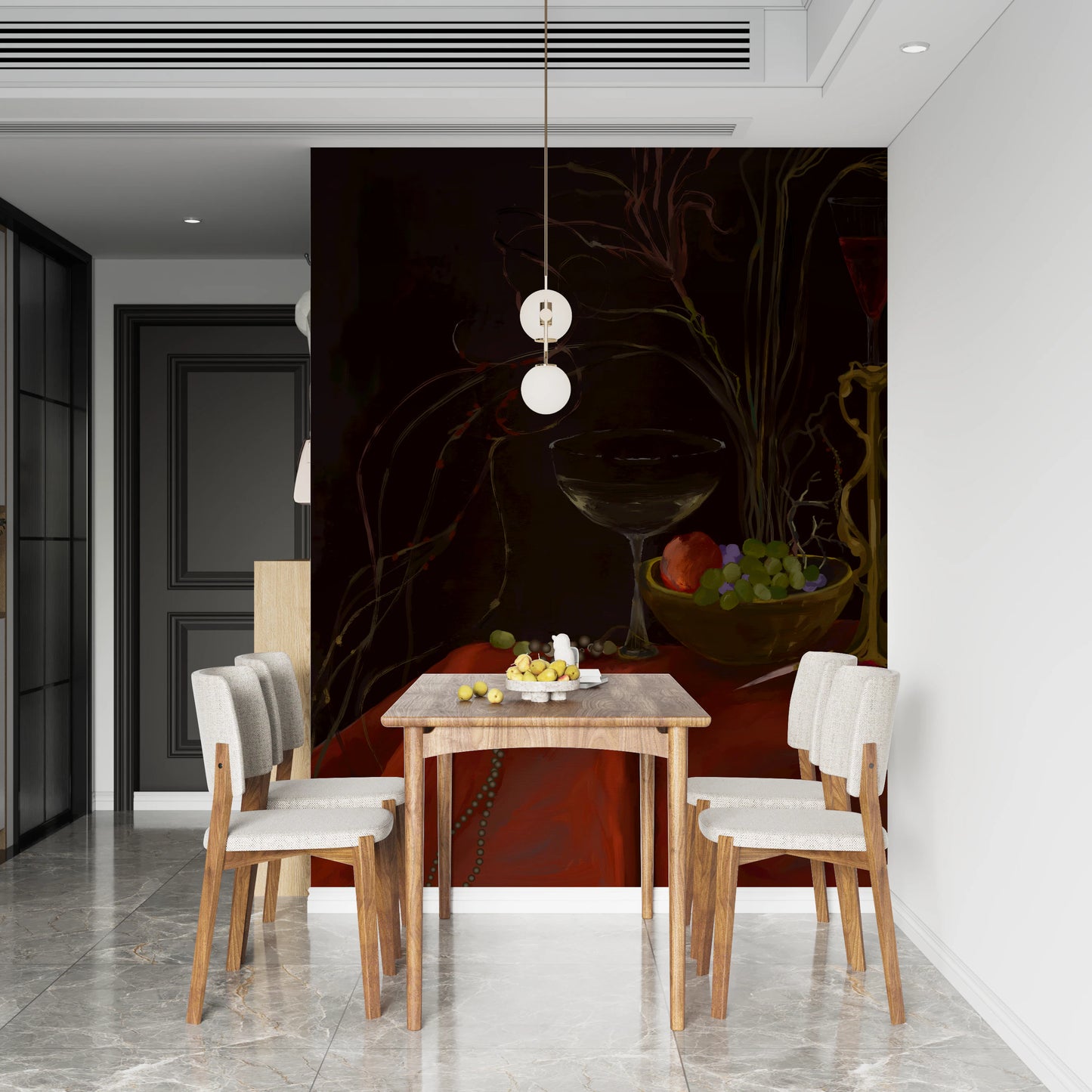 Stimmungsvolles Wandbild im Vintage-Barock-Stillleben