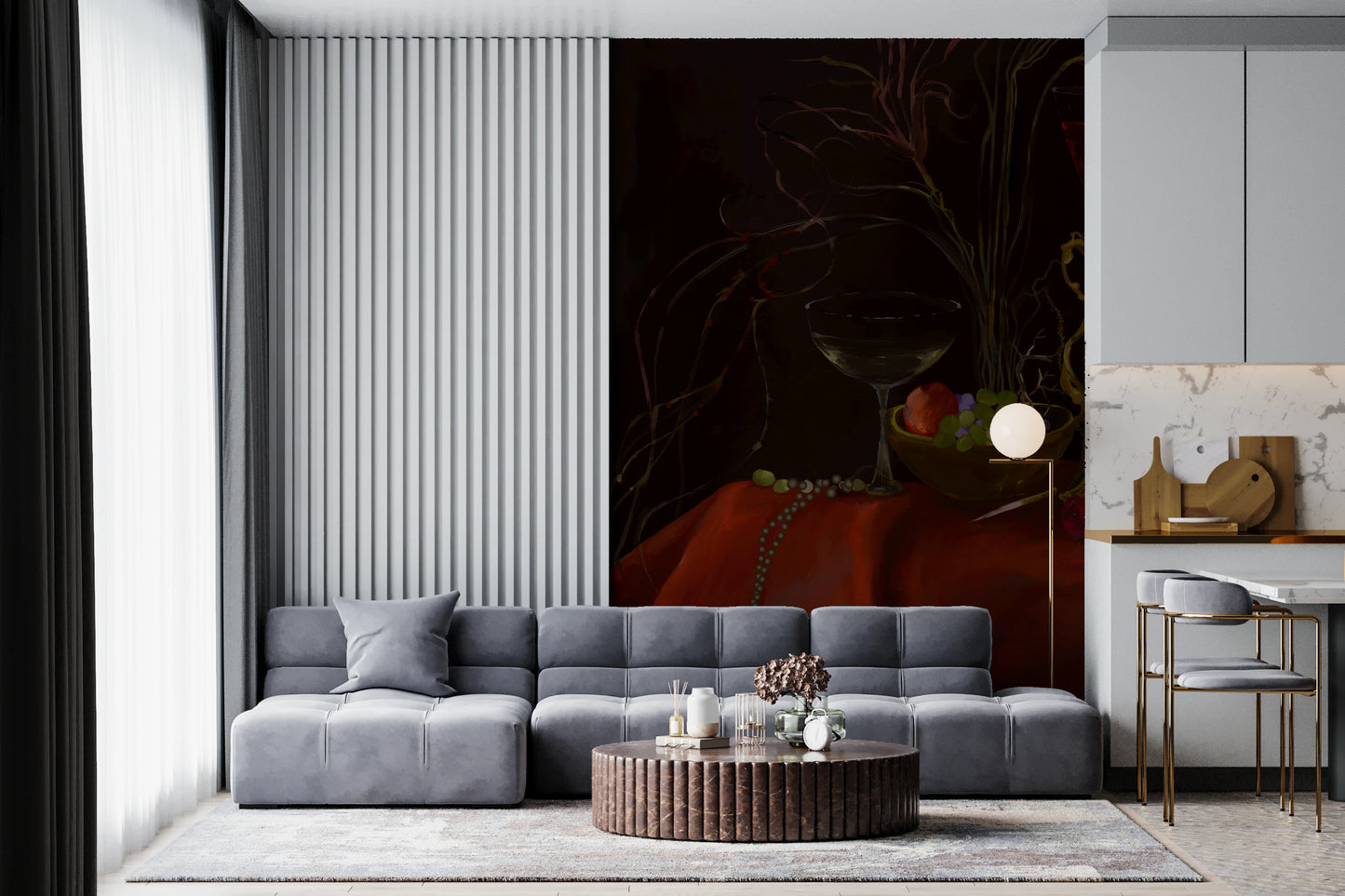 Stimmungsvolles Wandbild im Vintage-Barock-Stillleben